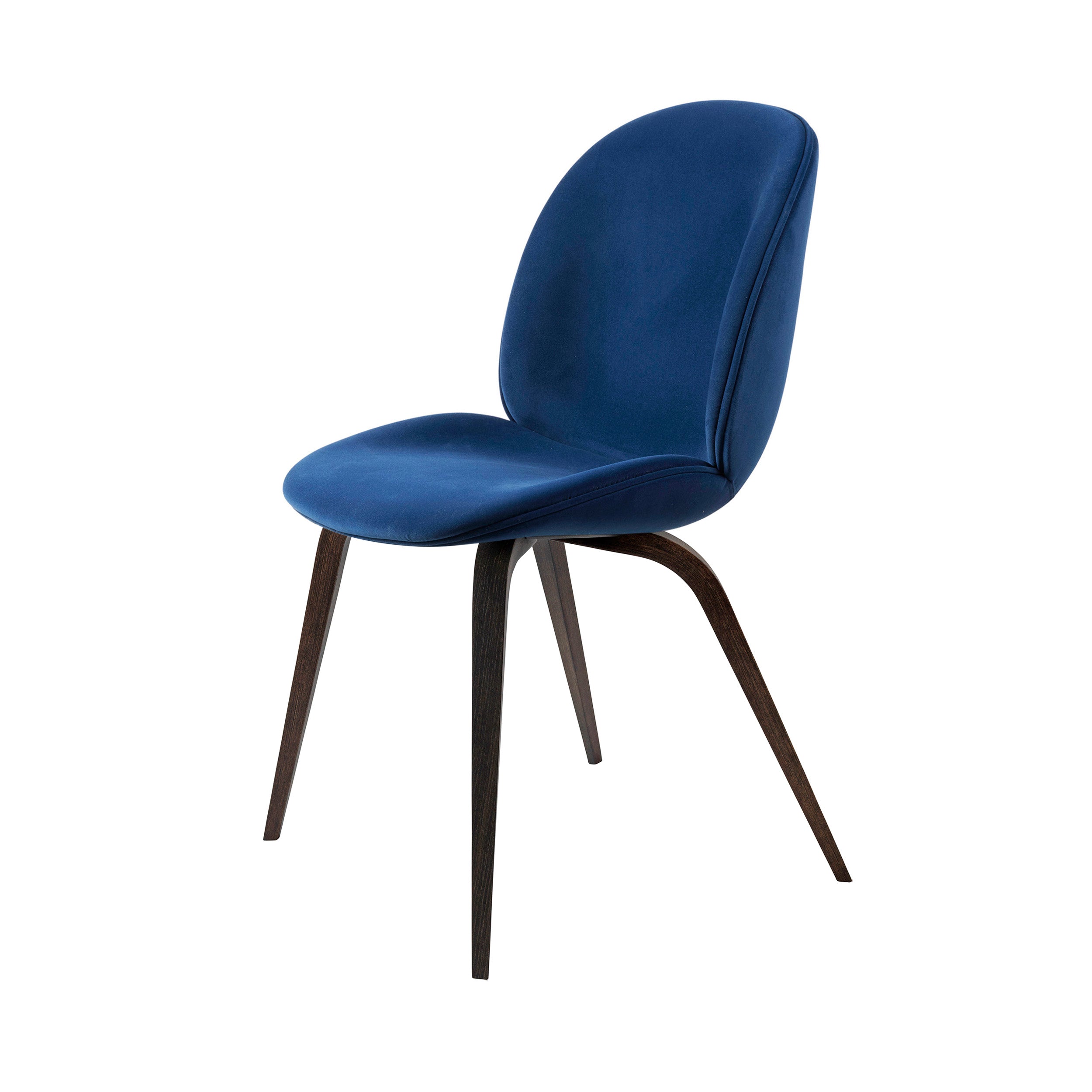 Beetle Dining Chair: Wood Base + Full Upholstery + Smoked Oak Matt