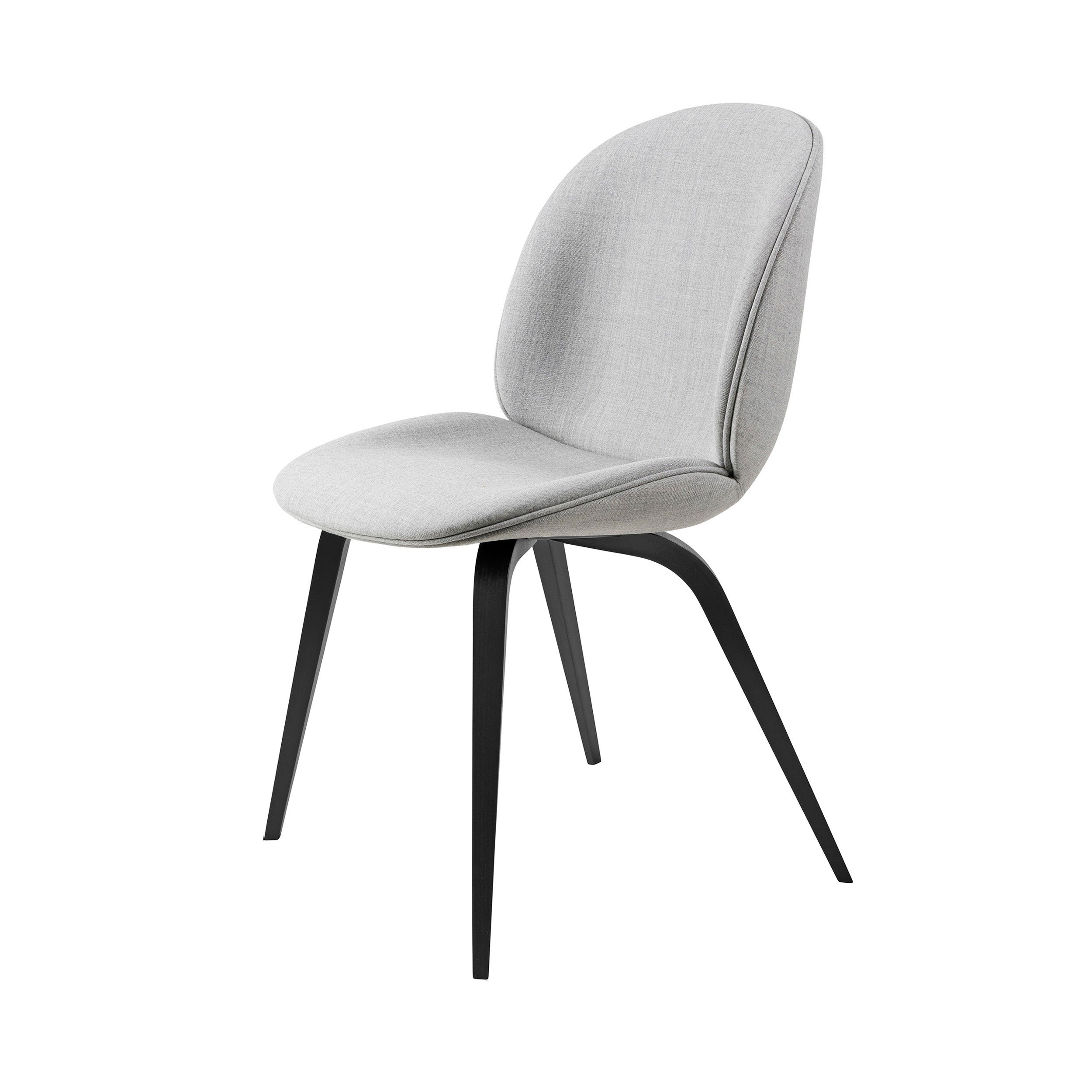 Beetle Dining Chair: Wood Base + Full Upholstery + Black Stained Beech Semi Matt
