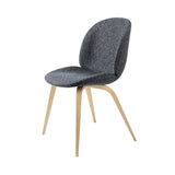 Beetle Dining Chair: Wood Base + Full Upholstery + Oak Semi Matt Lacquered