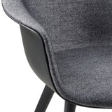 Bat Dining Chair: Plastic Base with Front Upholstered