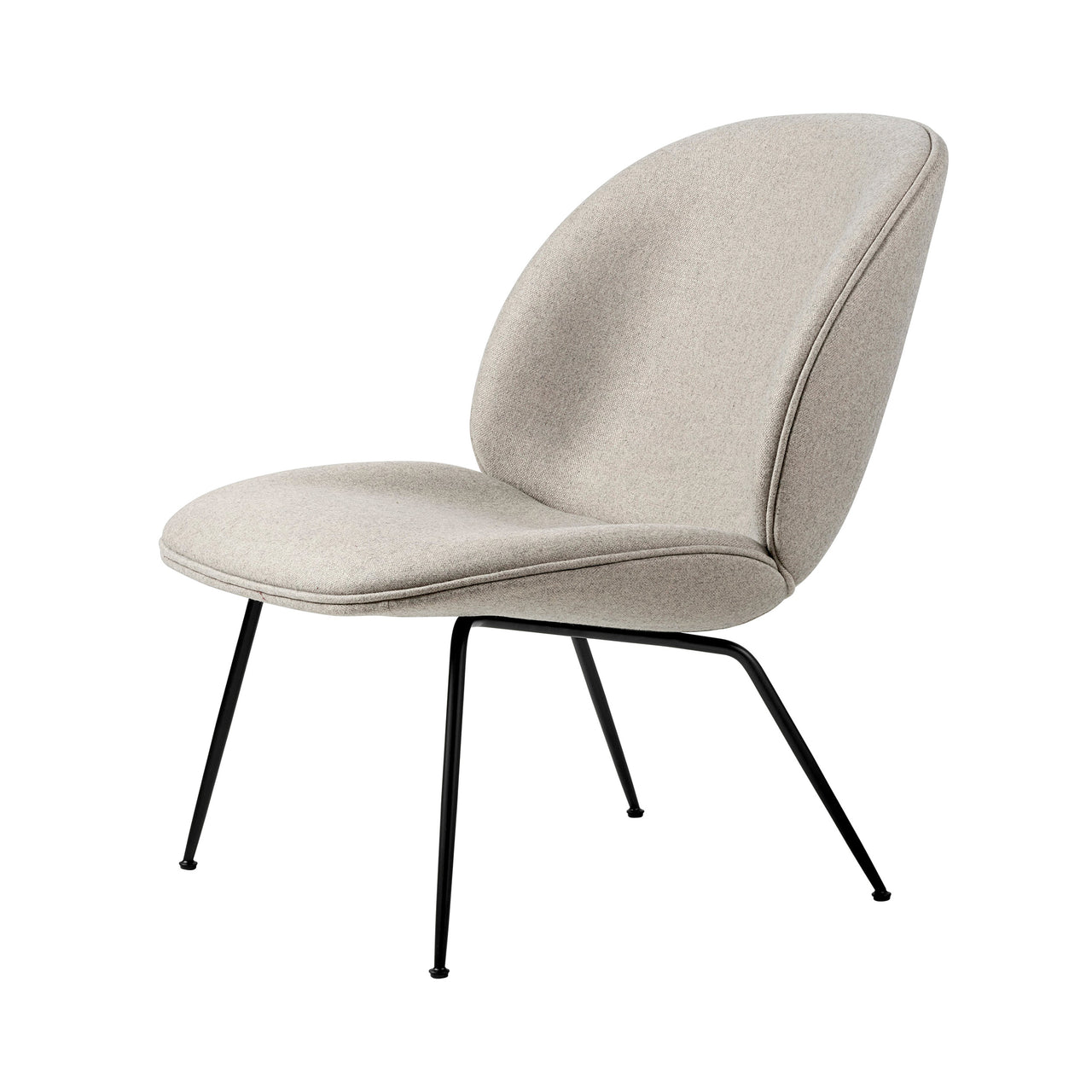 Beetle Lounge Chair: Conic Base + Fully Upholstery + Black Matt