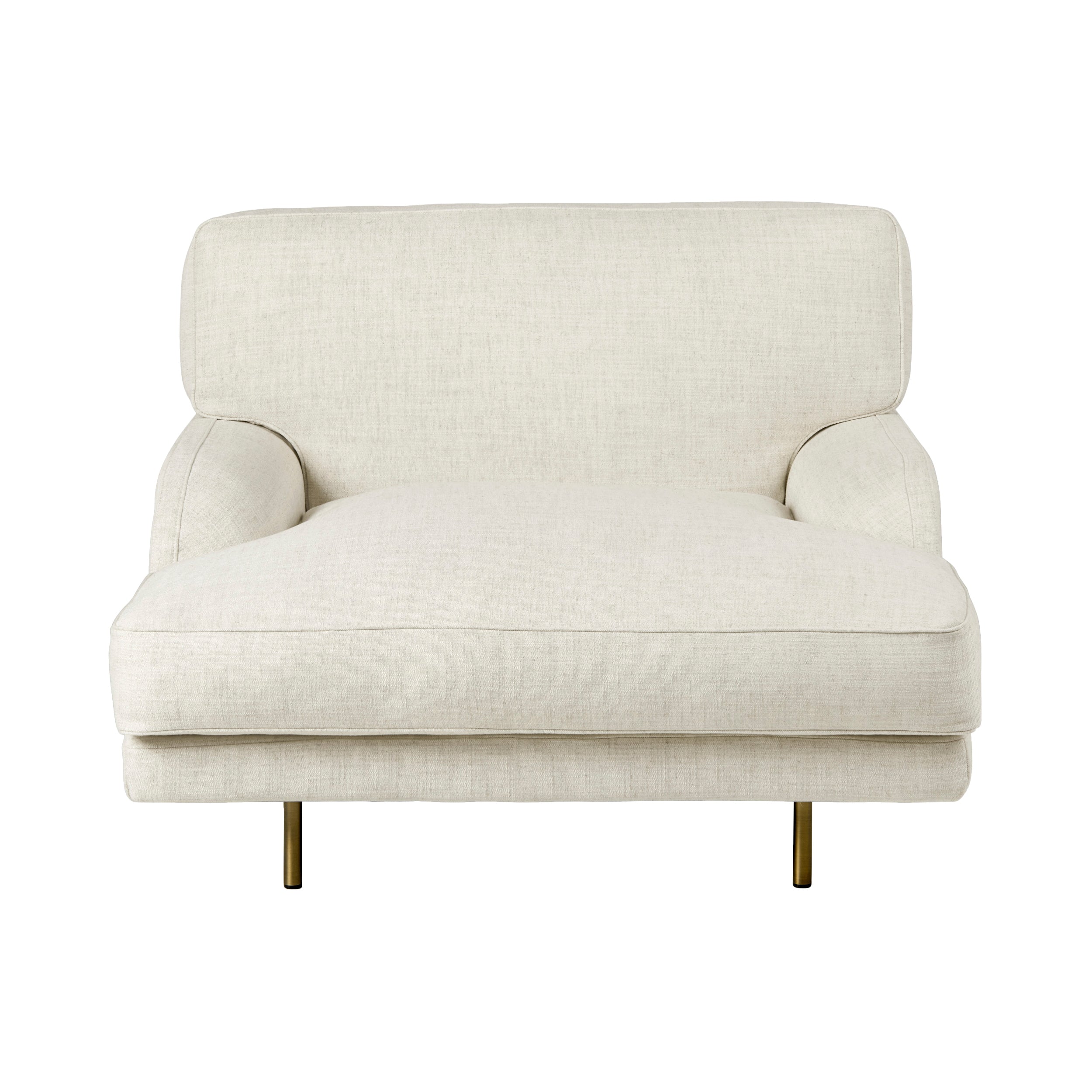 Flaneur Lounge Chair: Antique Brass + Fixed Cover