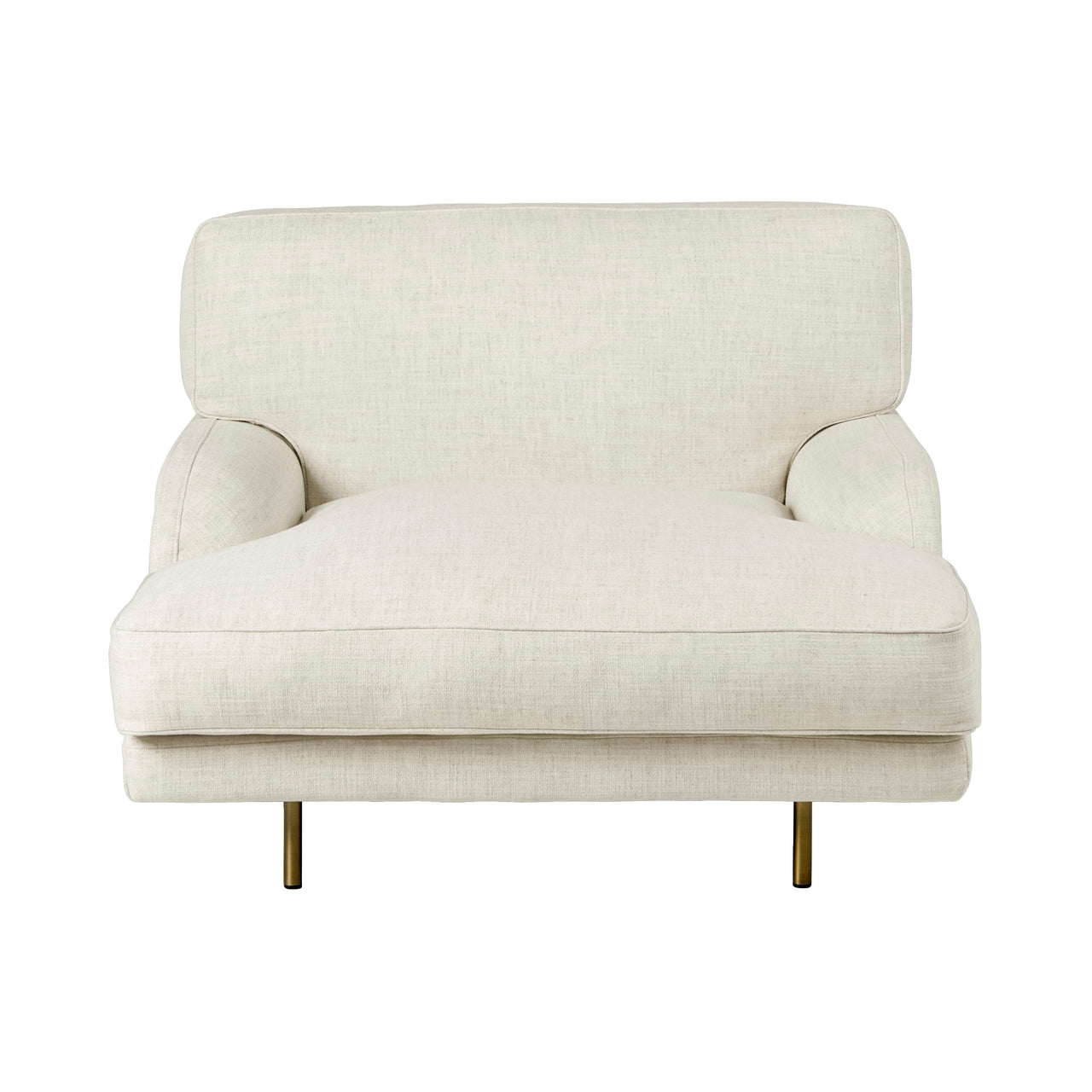 Flaneur Lounge Chair: Antique Brass + Fixed Cover