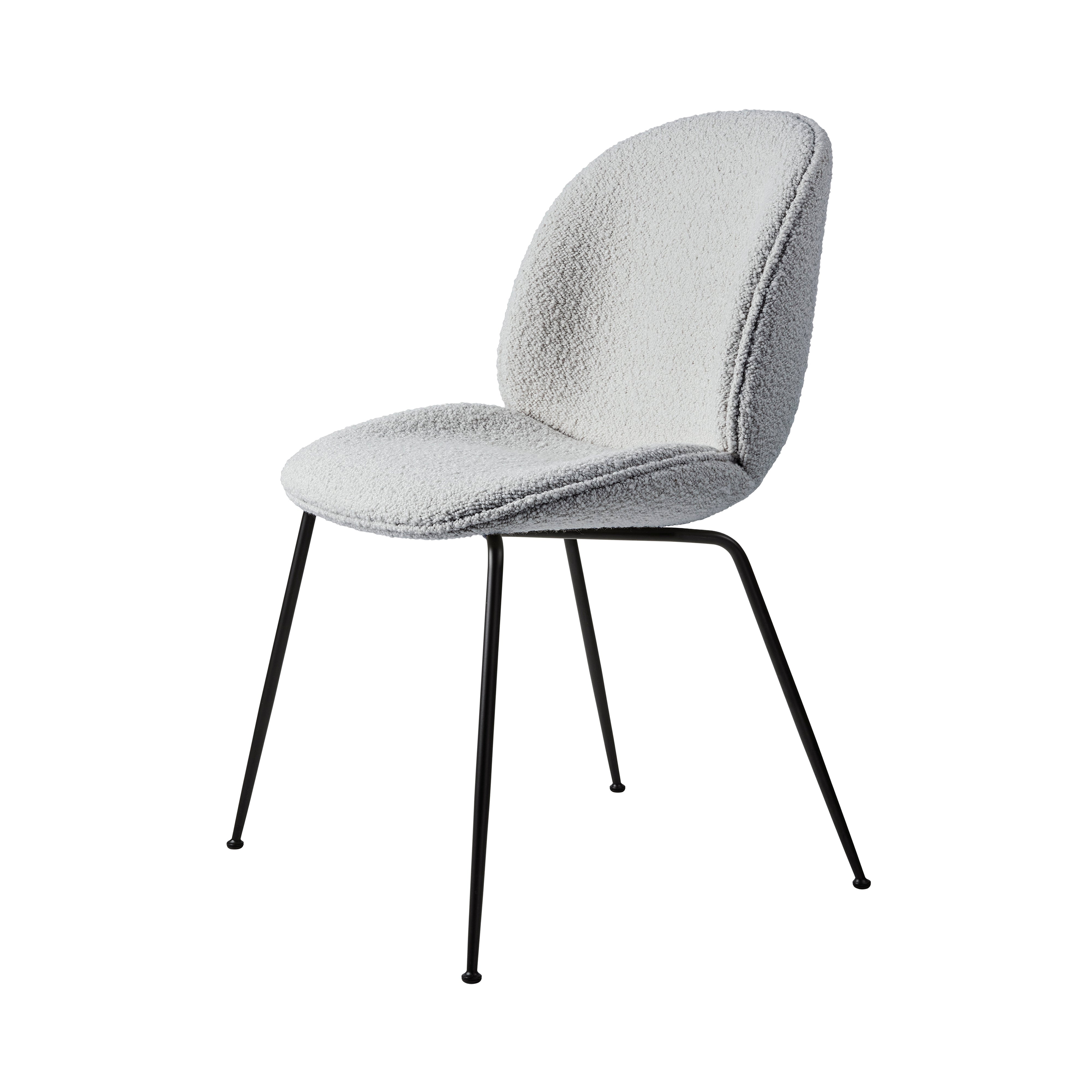 Beetle Dining Chair: Conic Base + Full Upholstery + Black Matt