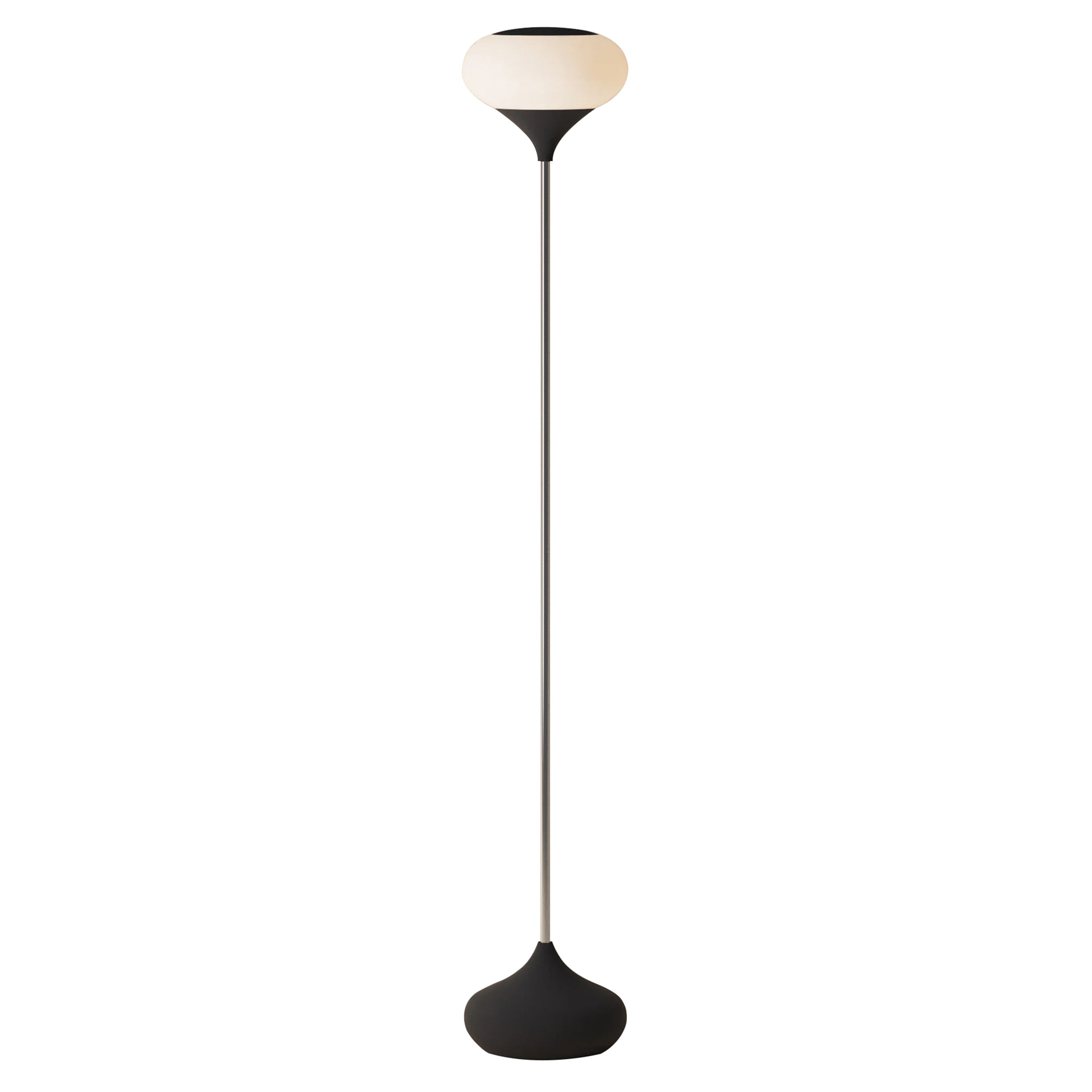 Kobble Floor Light: Carbon + Chrome