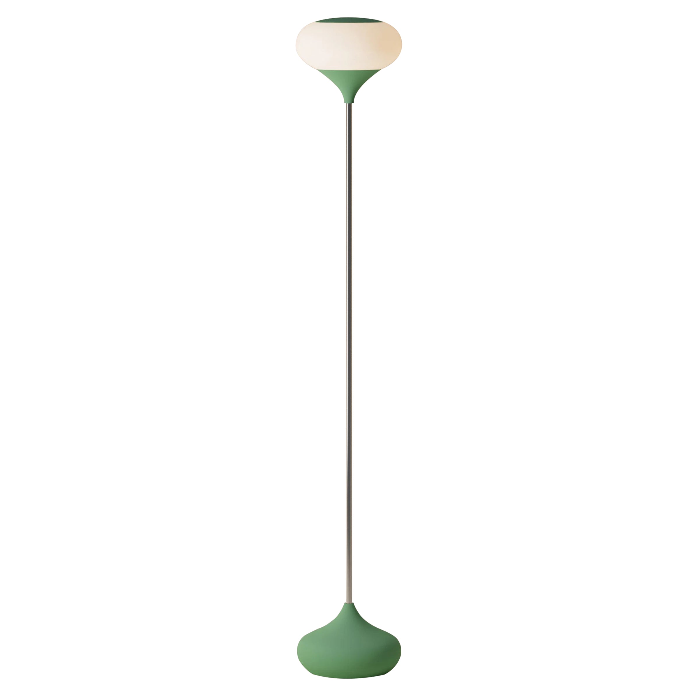 Kobble Floor Light: Sage + Chrome