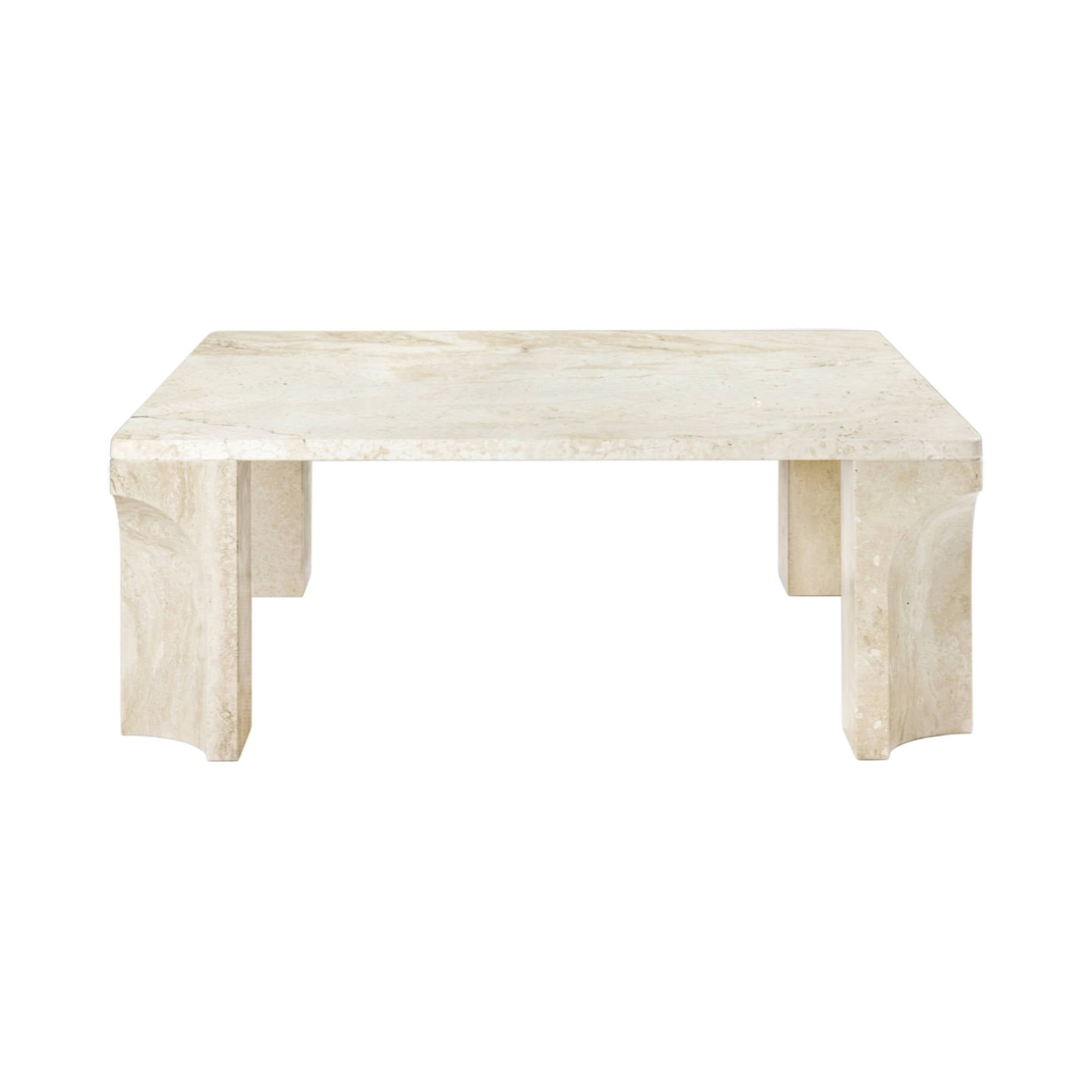 Doric Coffee Table: Square + Neutral White