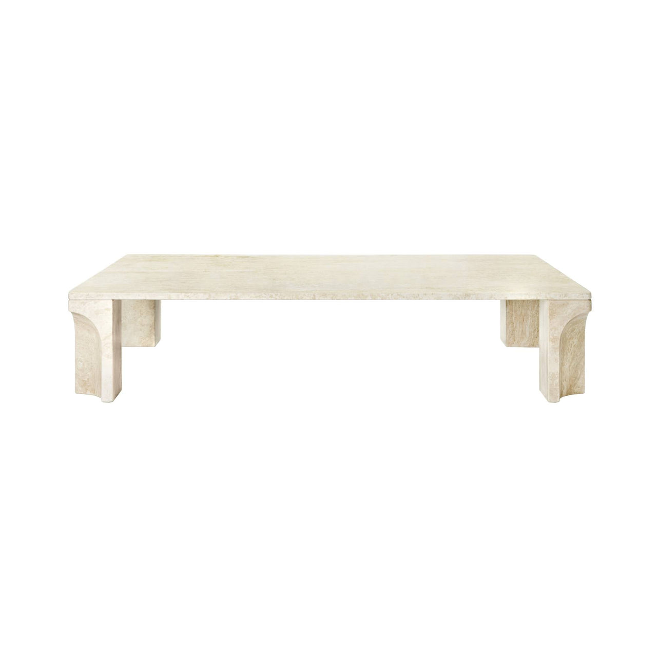 Doric Coffee Table: Rectangular + Neutral White 