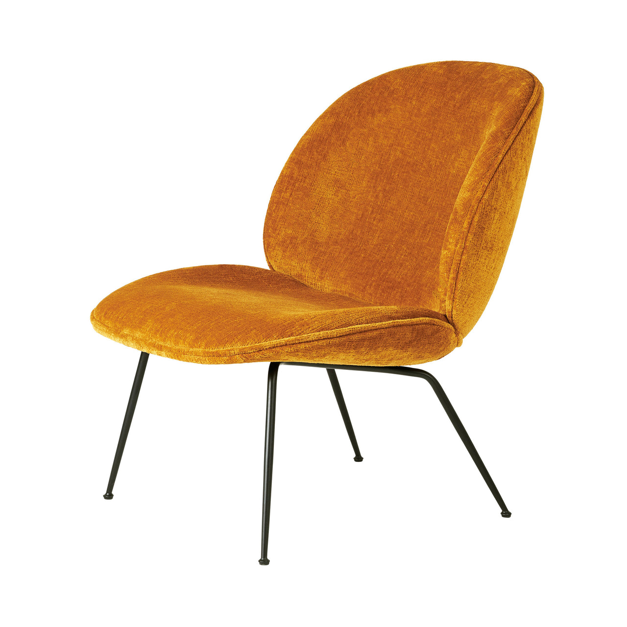 Beetle Lounge Chair: Conic Base + Fully Upholstery + Black Matt