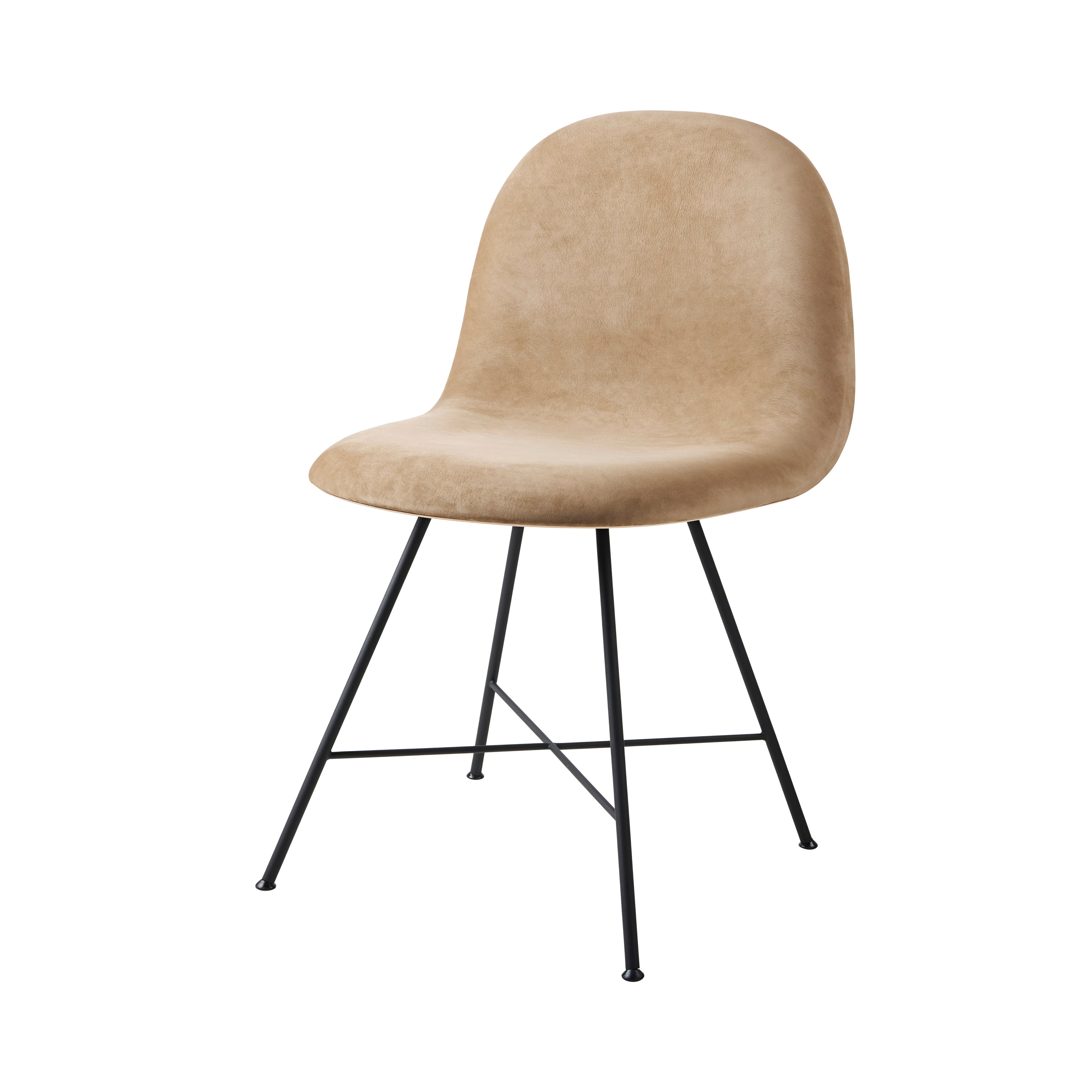 3D Dining Chair: Center Base + Front Upholstered + American Walnut