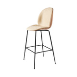 Beetle Bar Chair Conic Base: Veneer Shell + Front Upholstered + Black Matt + American Walnut