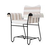 Tropique Dining Chair: Outdoor + Black + Leslie Stripe 40