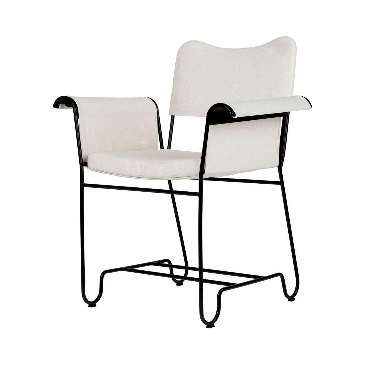 Tropique Dining Chair: Outdoor + Without Fringes + Black + Leslie 06