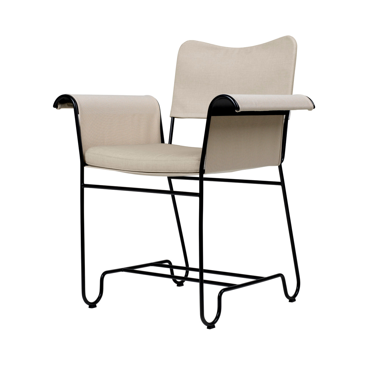 Tropique Dining Chair: Outdoor + Without Fringes + Black +Leslie 12