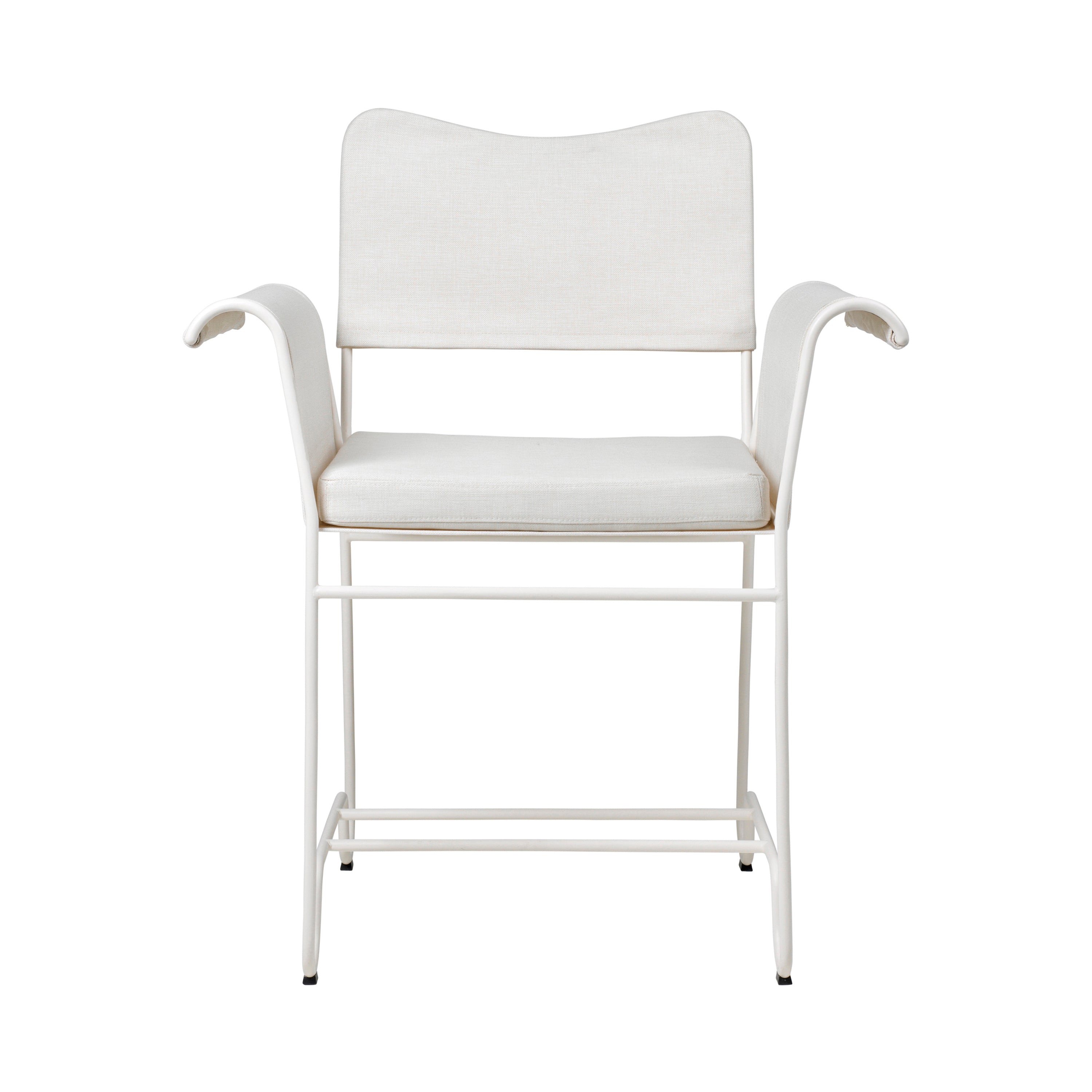 Tropique Dining Chair: Outdoor + Without Fringes + White Semi Matt + Leslie 06