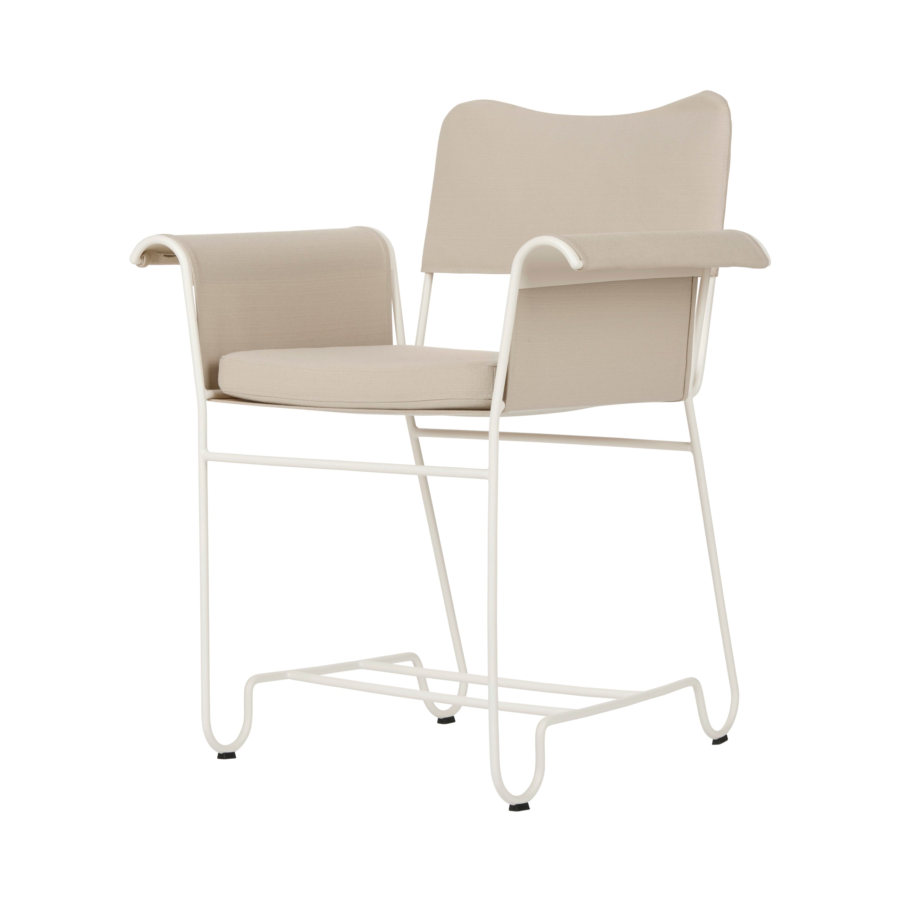 Tropique Dining Chair: Outdoor + Without Fringes + White Semi Matt + Leslie 12