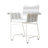 Tropique Dining Chair: Outdoor + White Semi Matt + Leslie Stripe 20