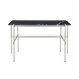 TS Desk: Polished Steel + Black Marquina