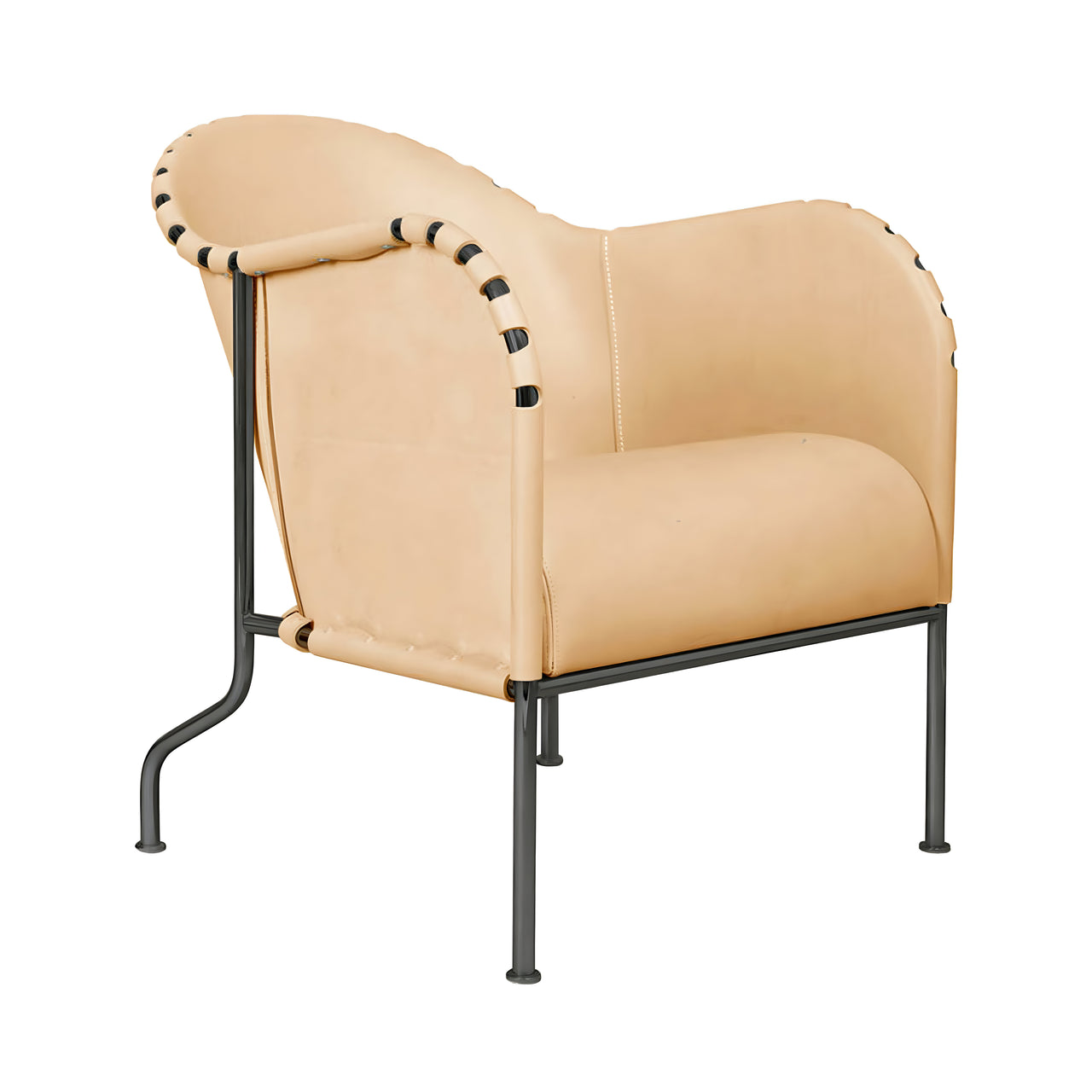 Bruno Armchair: Black Oxide + Tarnsjo Leather Natural