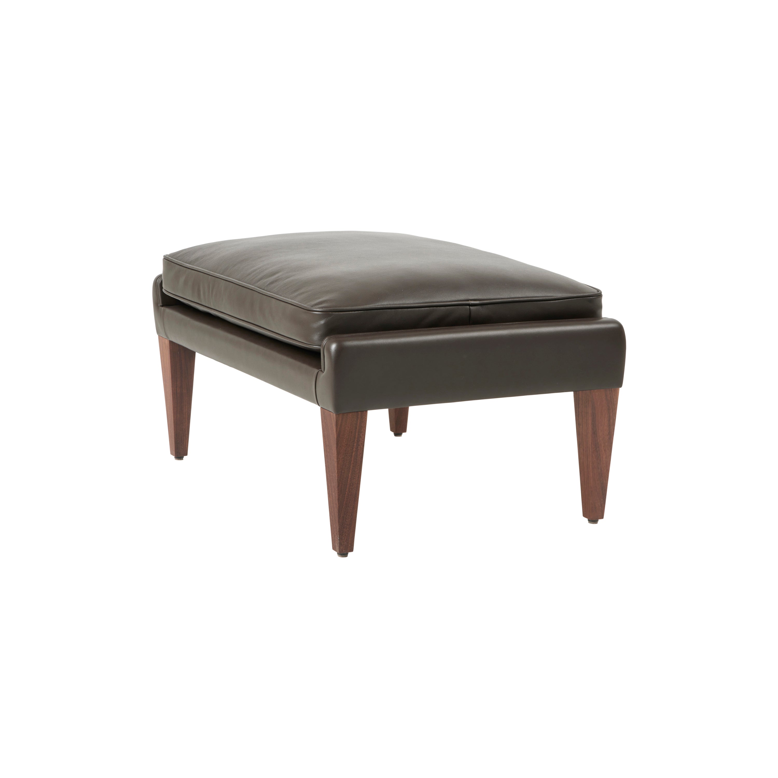 V11 Ottoman: Fully Upholstered + Oiled American Walnut