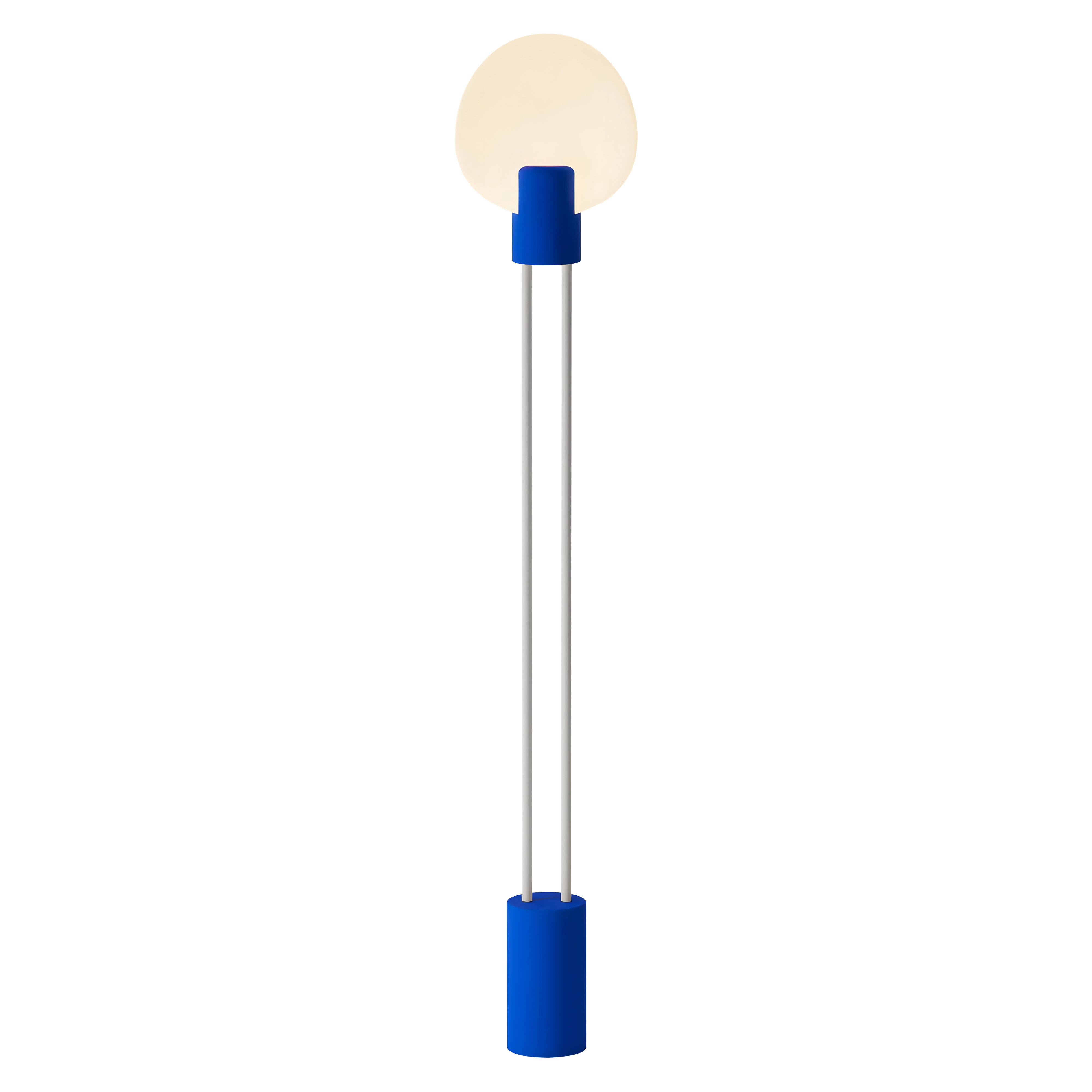 Pavone Floor Light: Cobalt + White