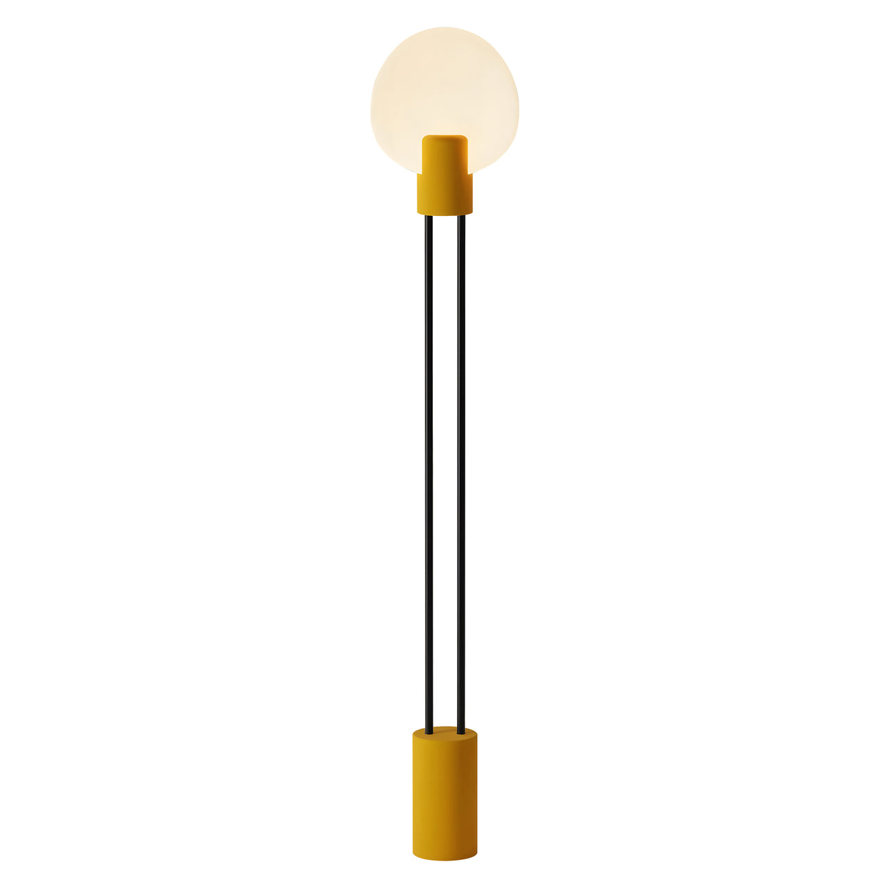 Pavone Floor Light: Mustard + Black