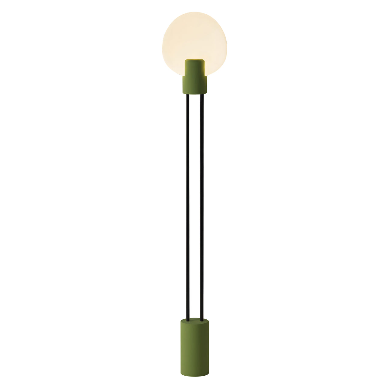 Pavone Floor Light: Olive + Black