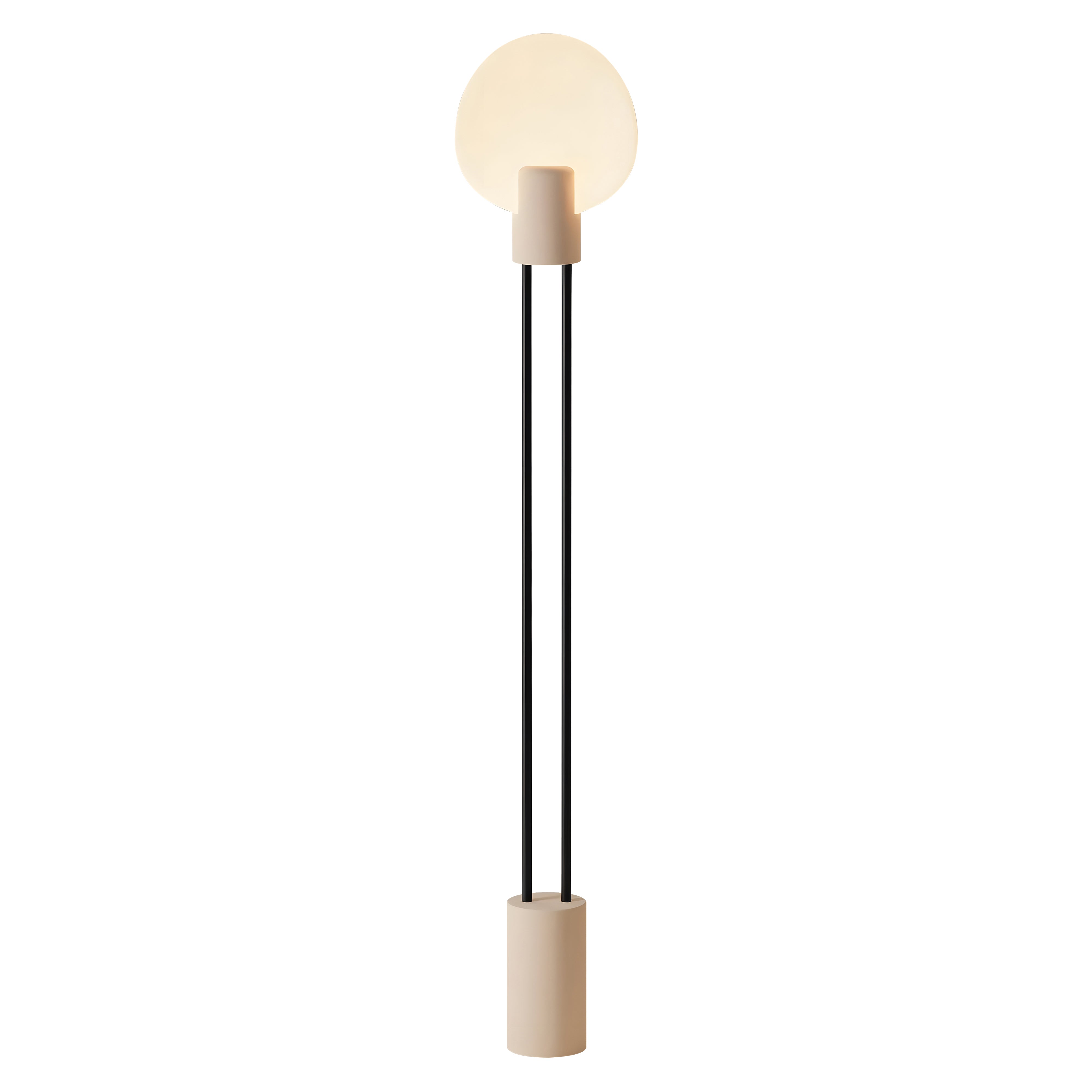 Pavone Floor Light: Peach + Black