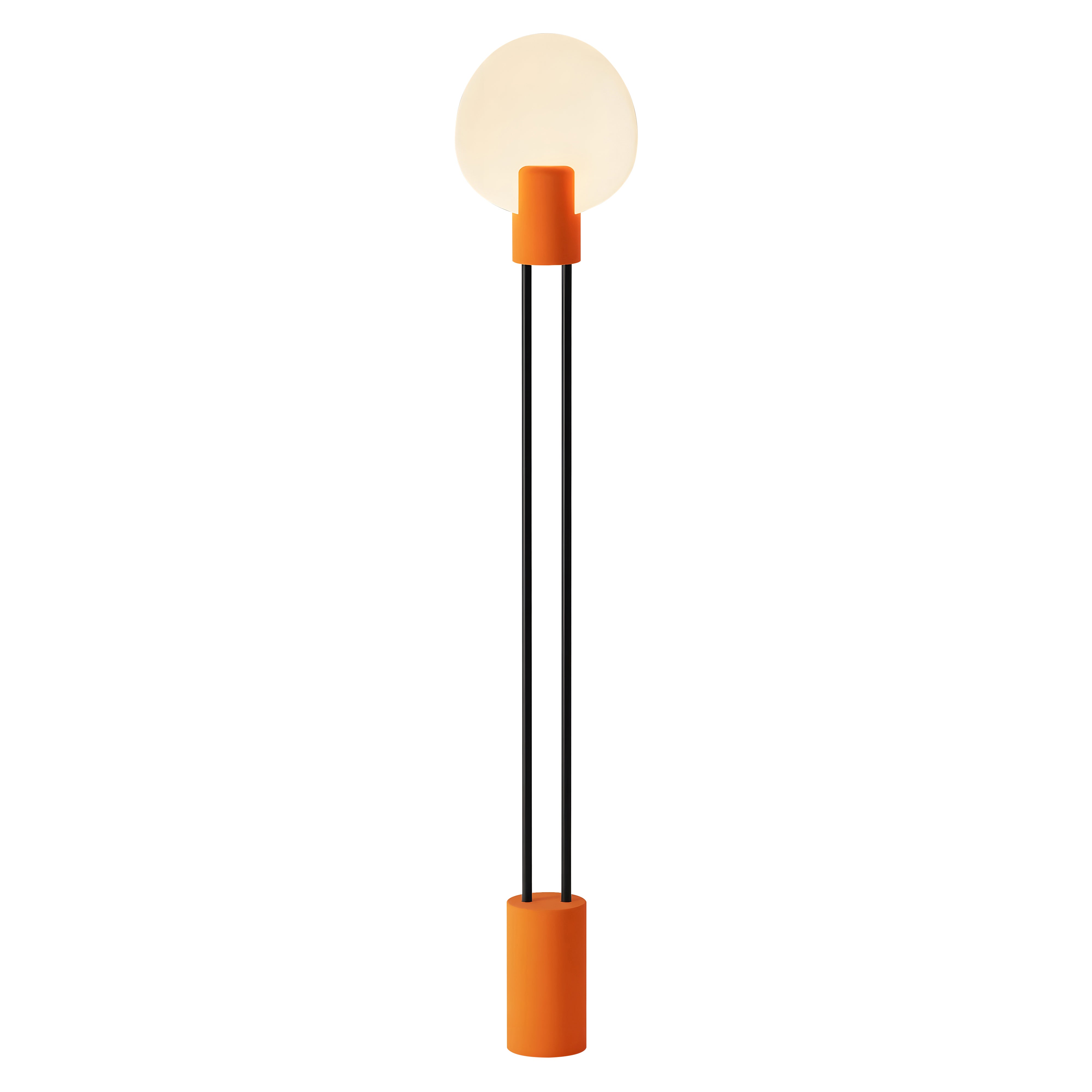 Pavone Floor Light: Persimmon + Black