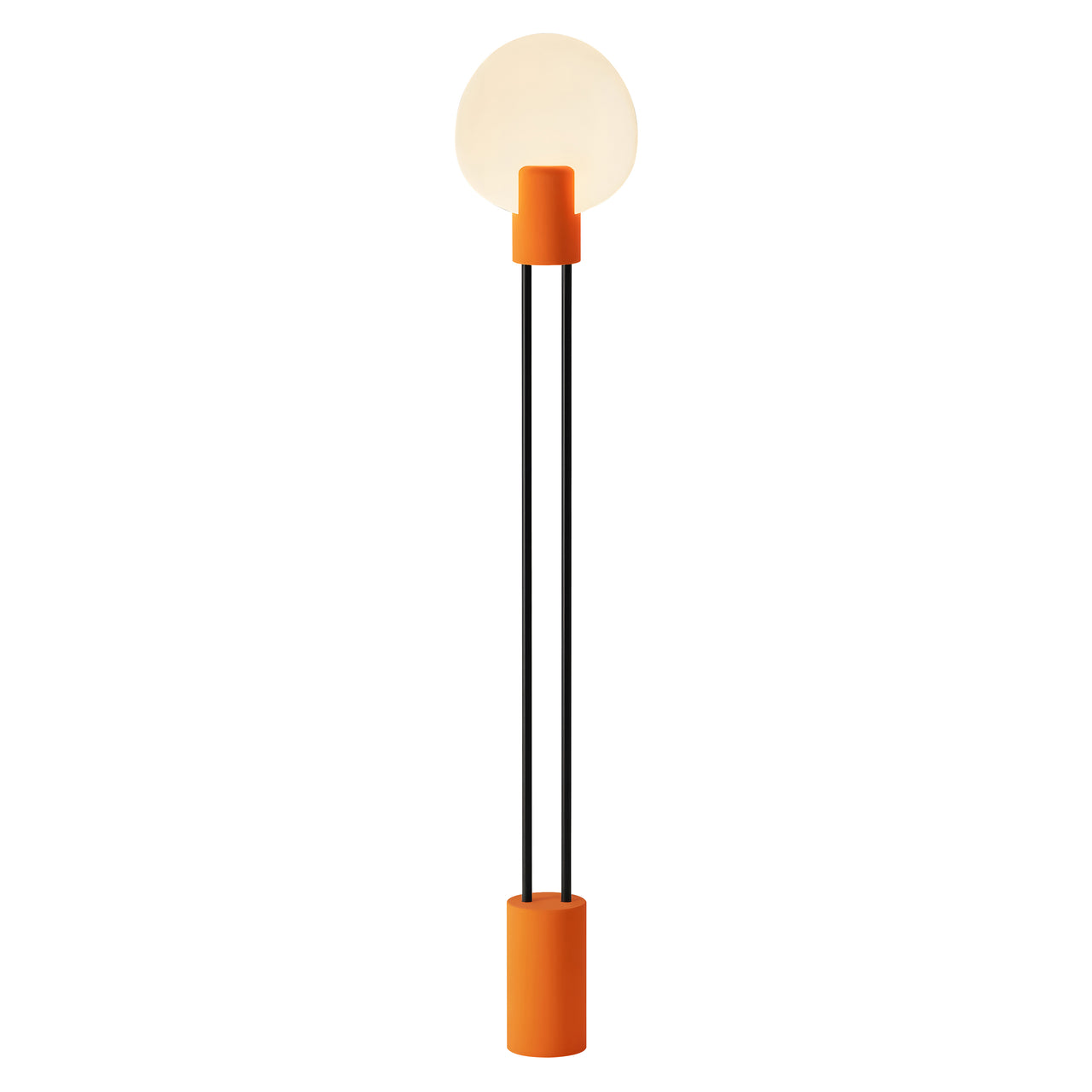 Pavone Floor Light: Persimmon + Black