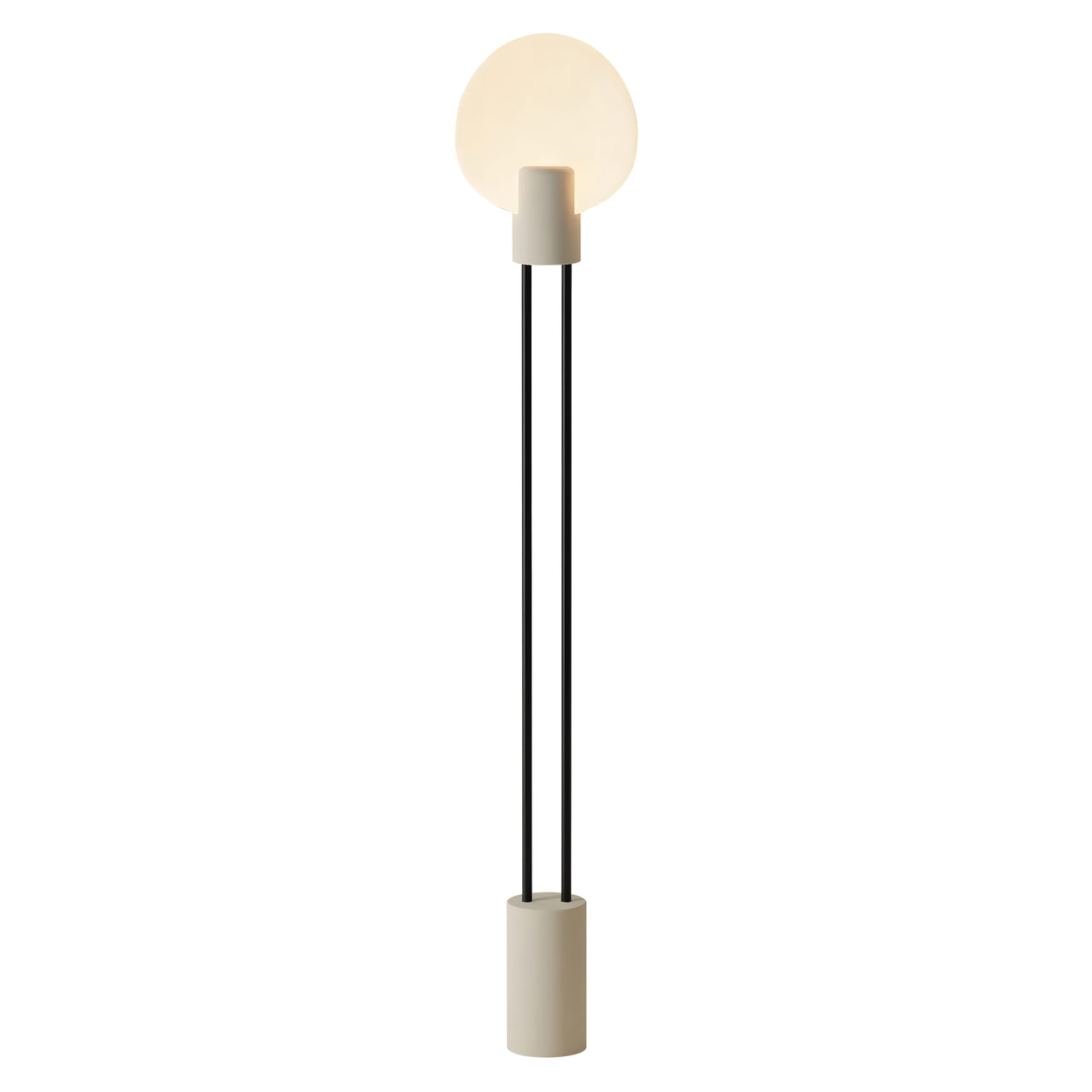 Pavone Floor Light: Sand + Black