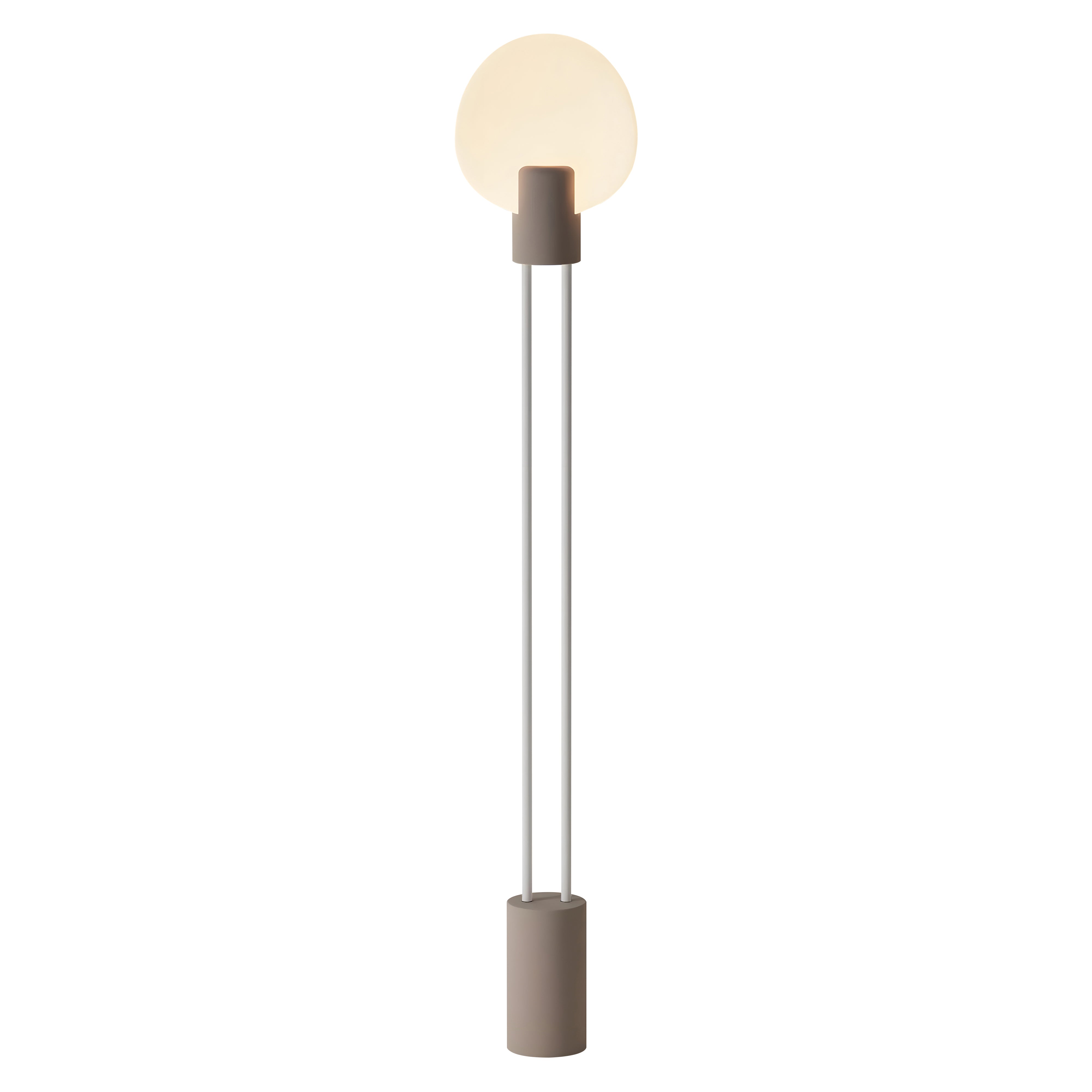 Pavone Floor Light: Smoke + White