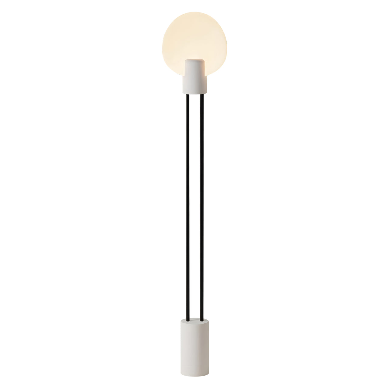 Pavone Floor Light: Snow + Black