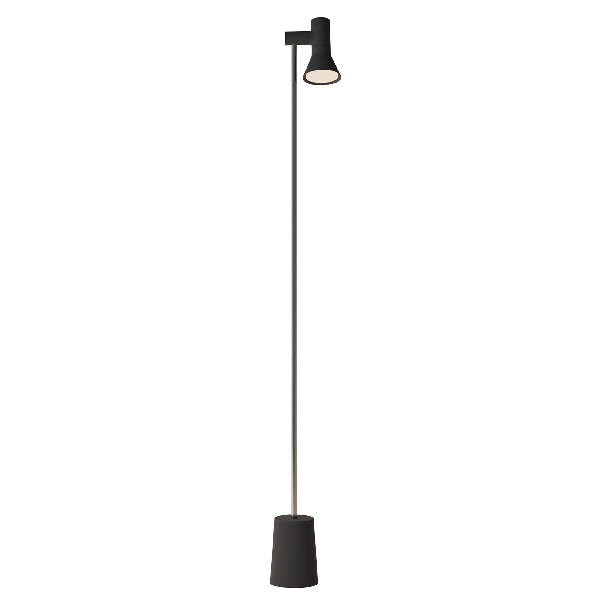 Gallery Floor Light: Carbon + Chrome