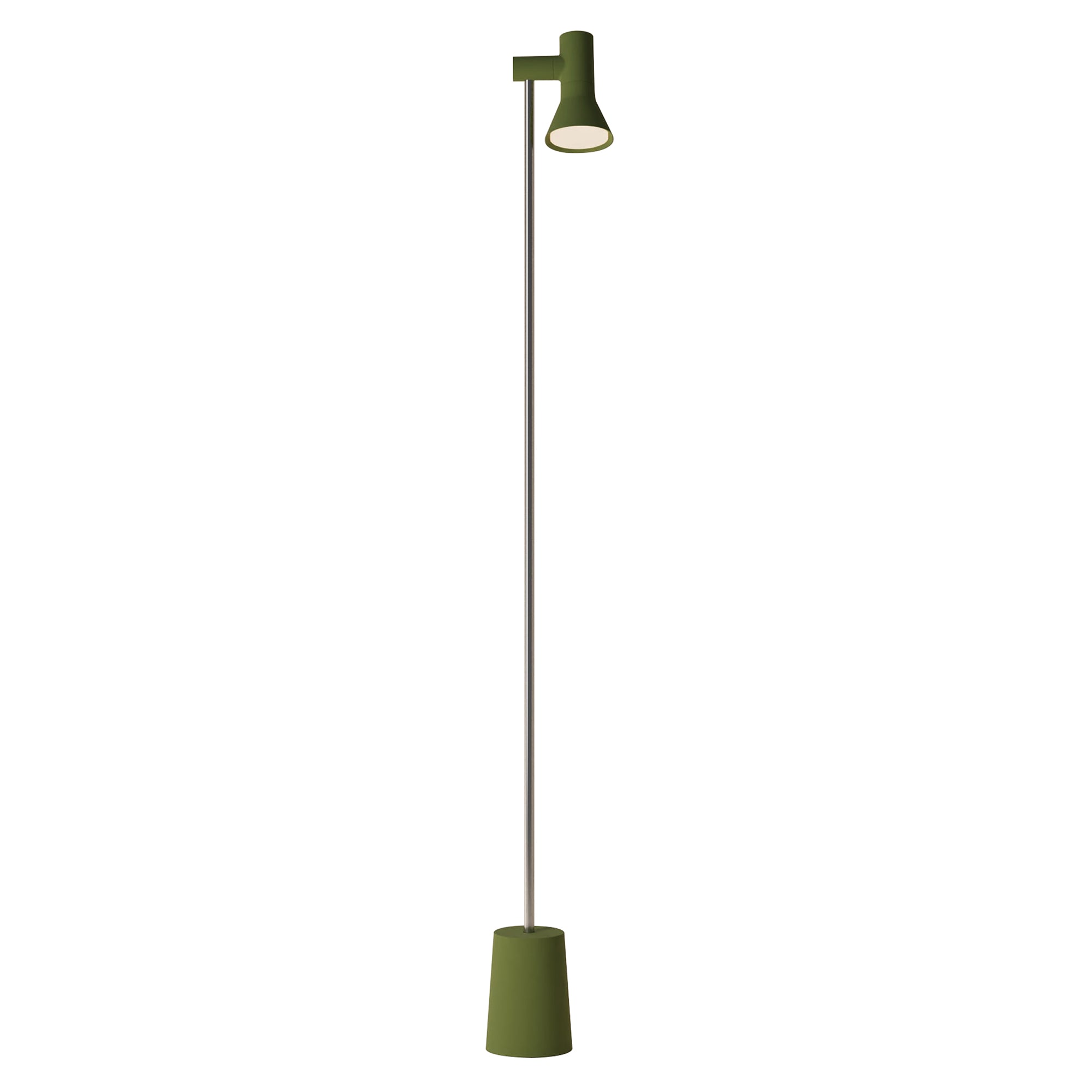 Gallery Floor Light: Olive + Chrome