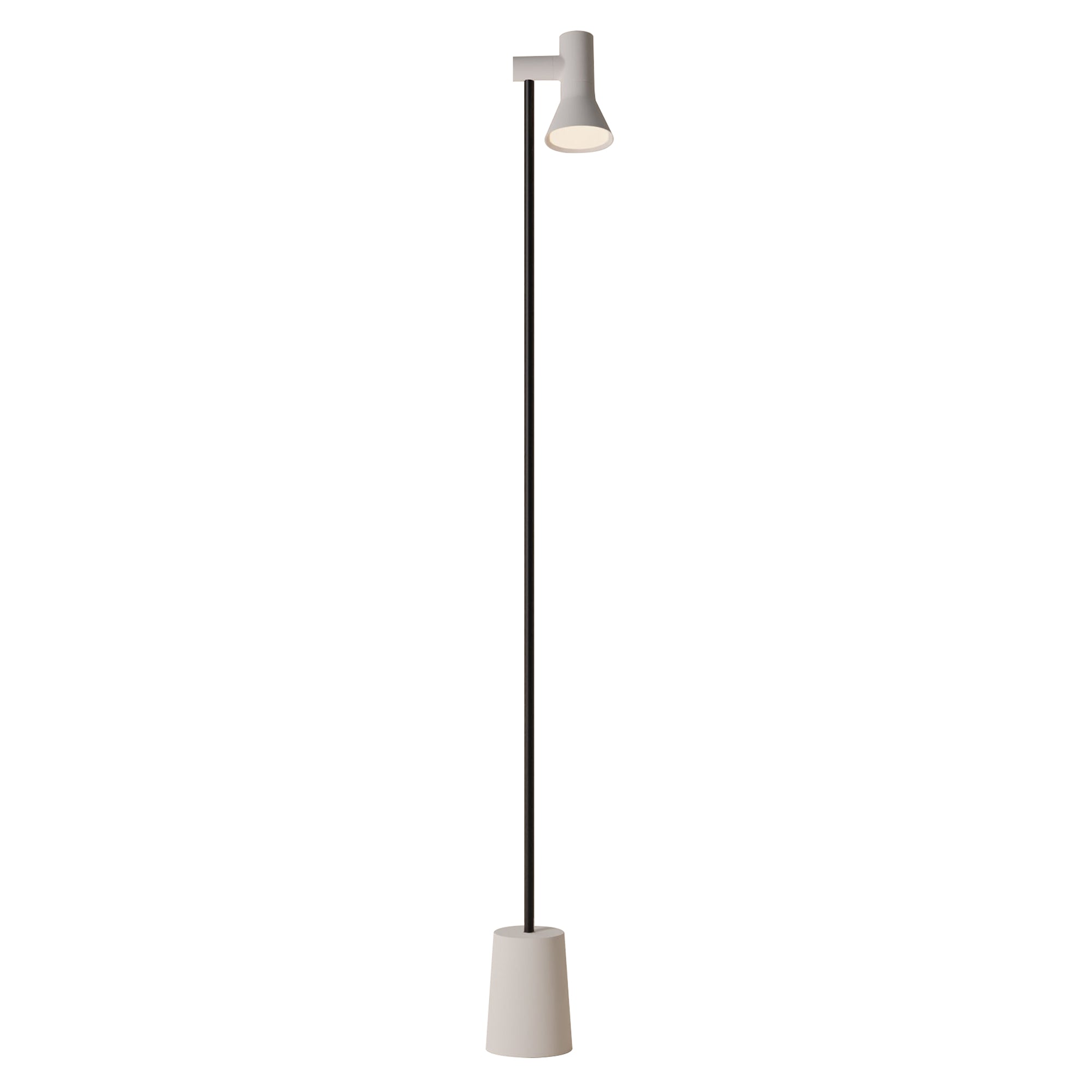 Gallery Floor Light: Stone + Black