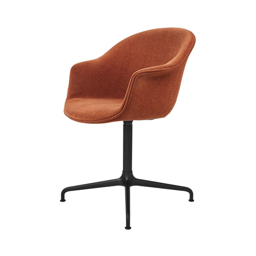 Bat Meeting Chair: 4-Star Base + Full Upholstery + Black Semi Matt