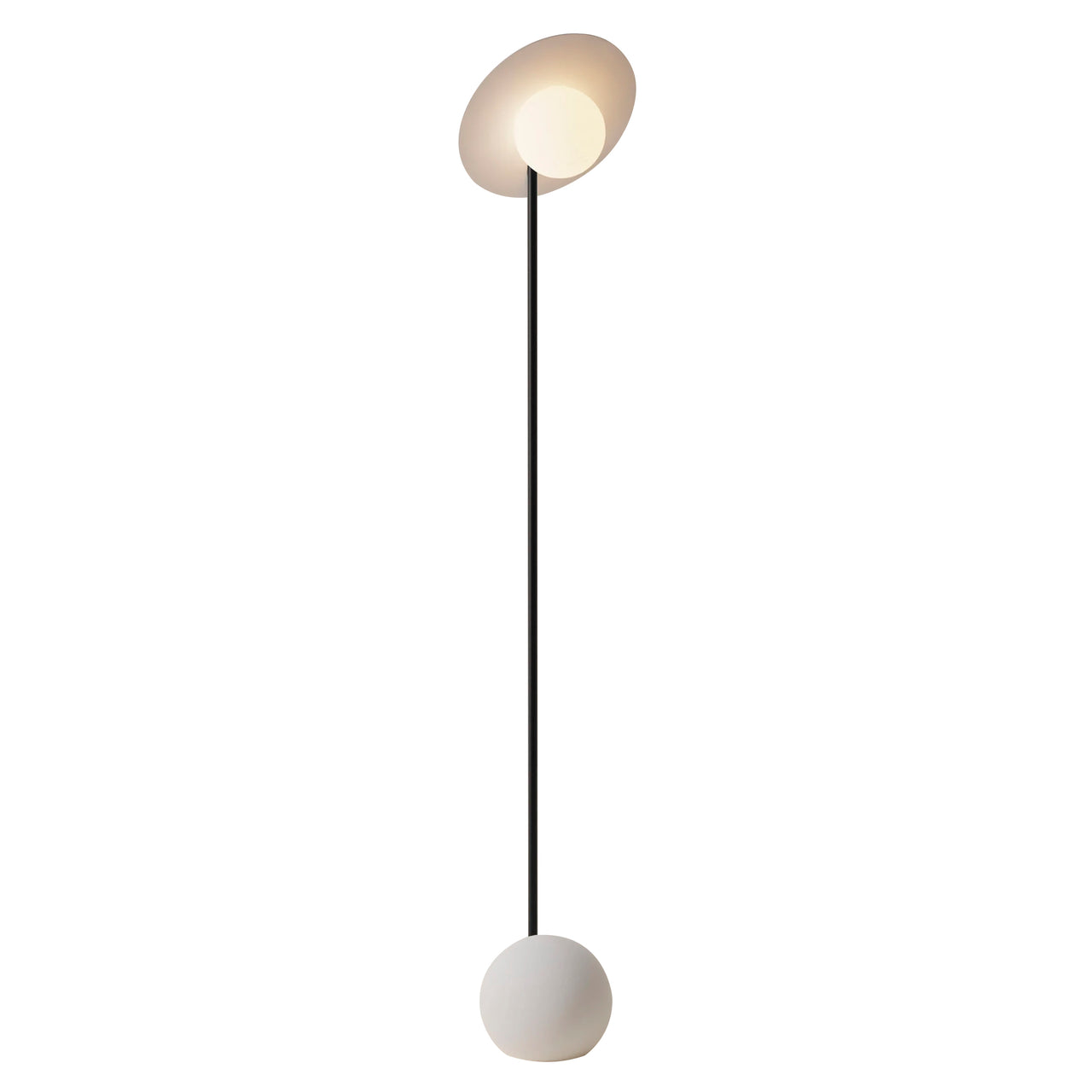 Noah Floor Light: Snow + Black