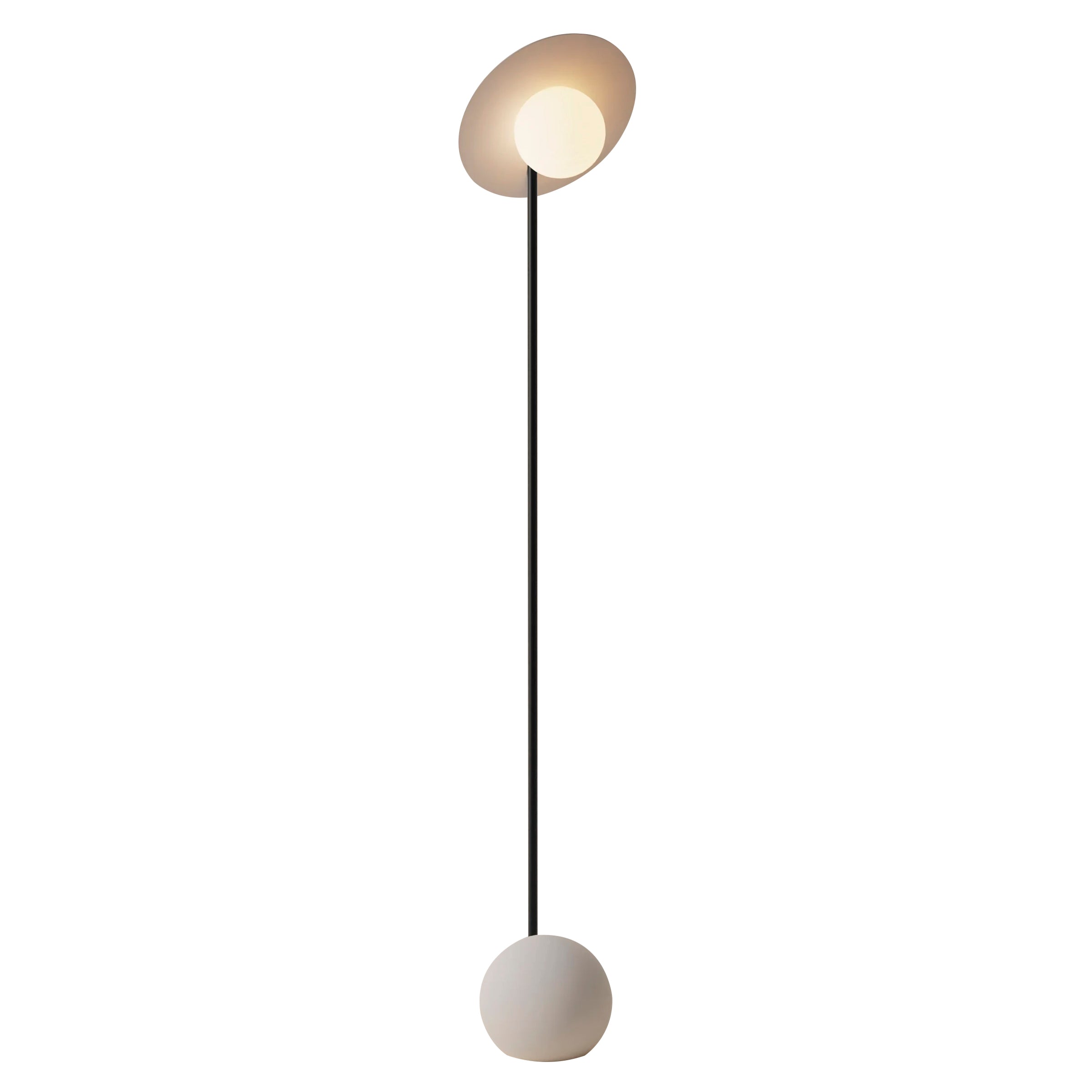 Noah Floor Light: Stone + Black