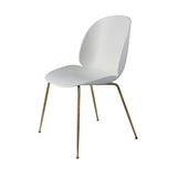 Beetle Dining Chair: Conic Base + Lunar Grey + Antique Brass