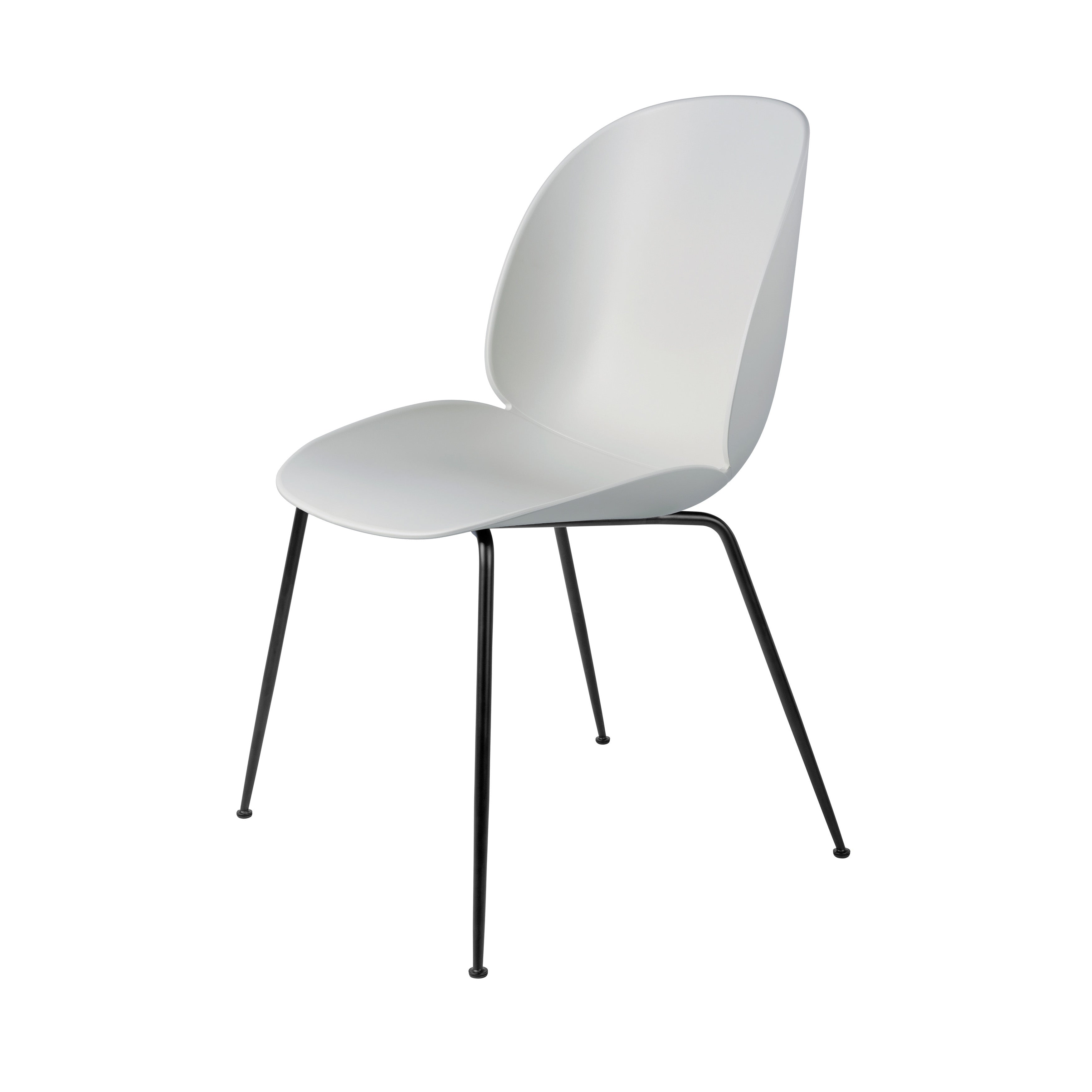 Beetle Dining Chair: Conic Base + Lunar Grey + Black Matt