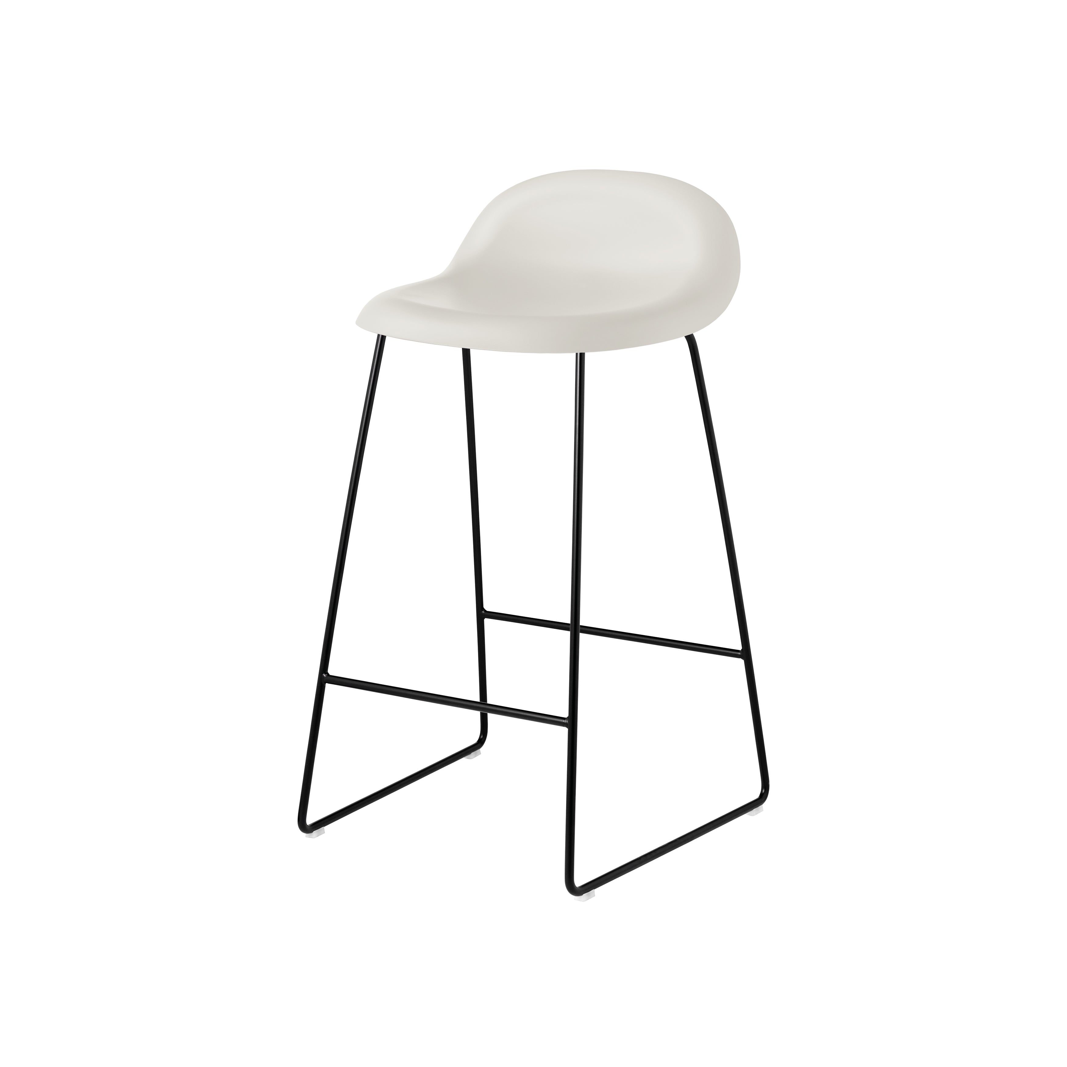 3D Outdoor Bar + Counter Stool: Sledge Base + Plastic Shell + Counter + Alabaster White
