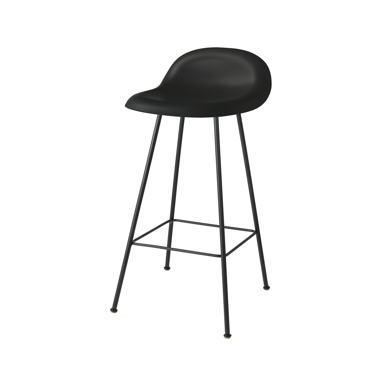 3D Bar + Counter Stool: Hirek Shell + Center Base + Counter + Black