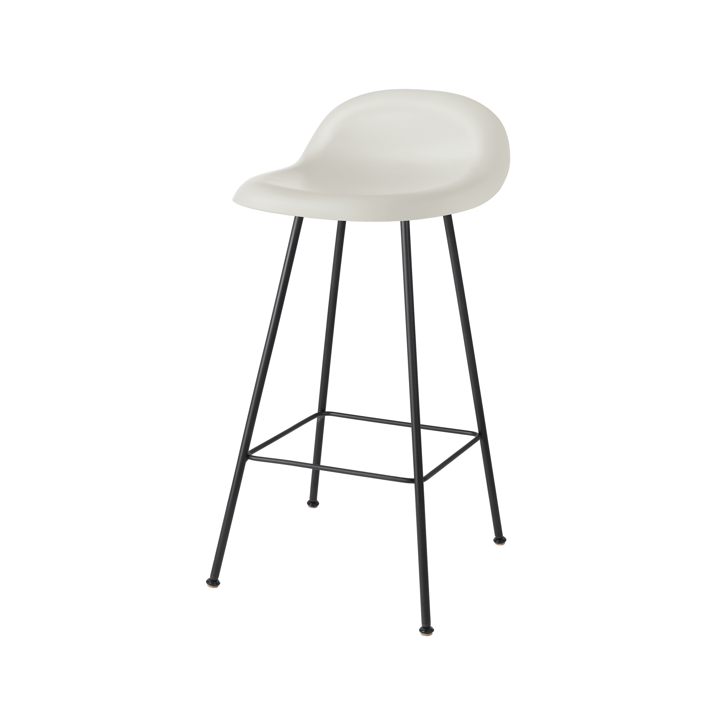 3D Bar + Counter Stool: Hirek Shell + Center Base + Counter + Alabaster White