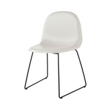 3D Dining Outdoor Chair Sledge Base: Plastic Shell + Alabaster White