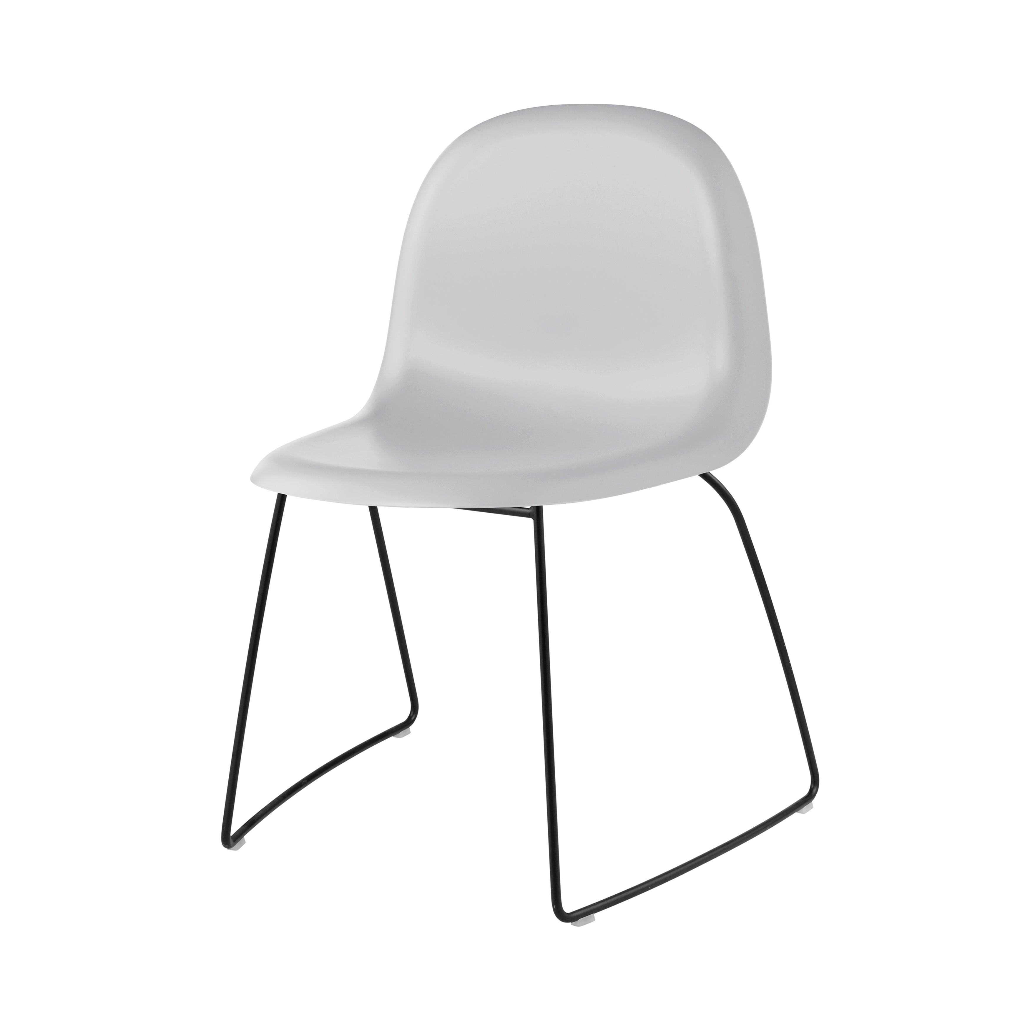 3D Dining Chair Stacking Sledge Base: Plastic Shell + Lunar Grey