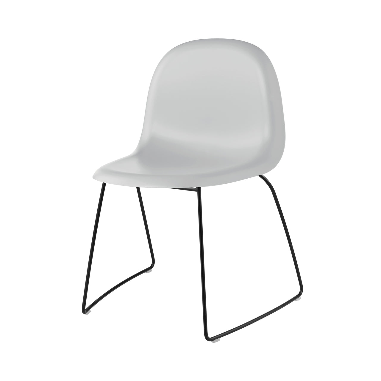 3D Dining Chair Stacking Sledge Base: Plastic Shell + Lunar Grey