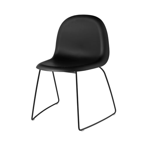 3D Dining Chair Stacking Sledge Base: Plastic Shell + Black