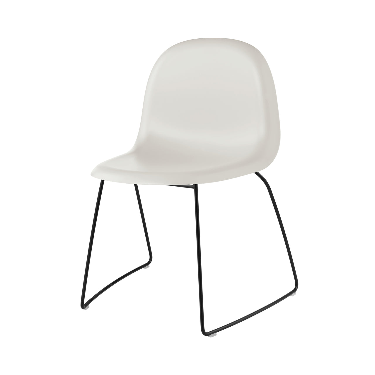3D Dining Chair Stacking Sledge Base: Plastic Shell + Alabaster White