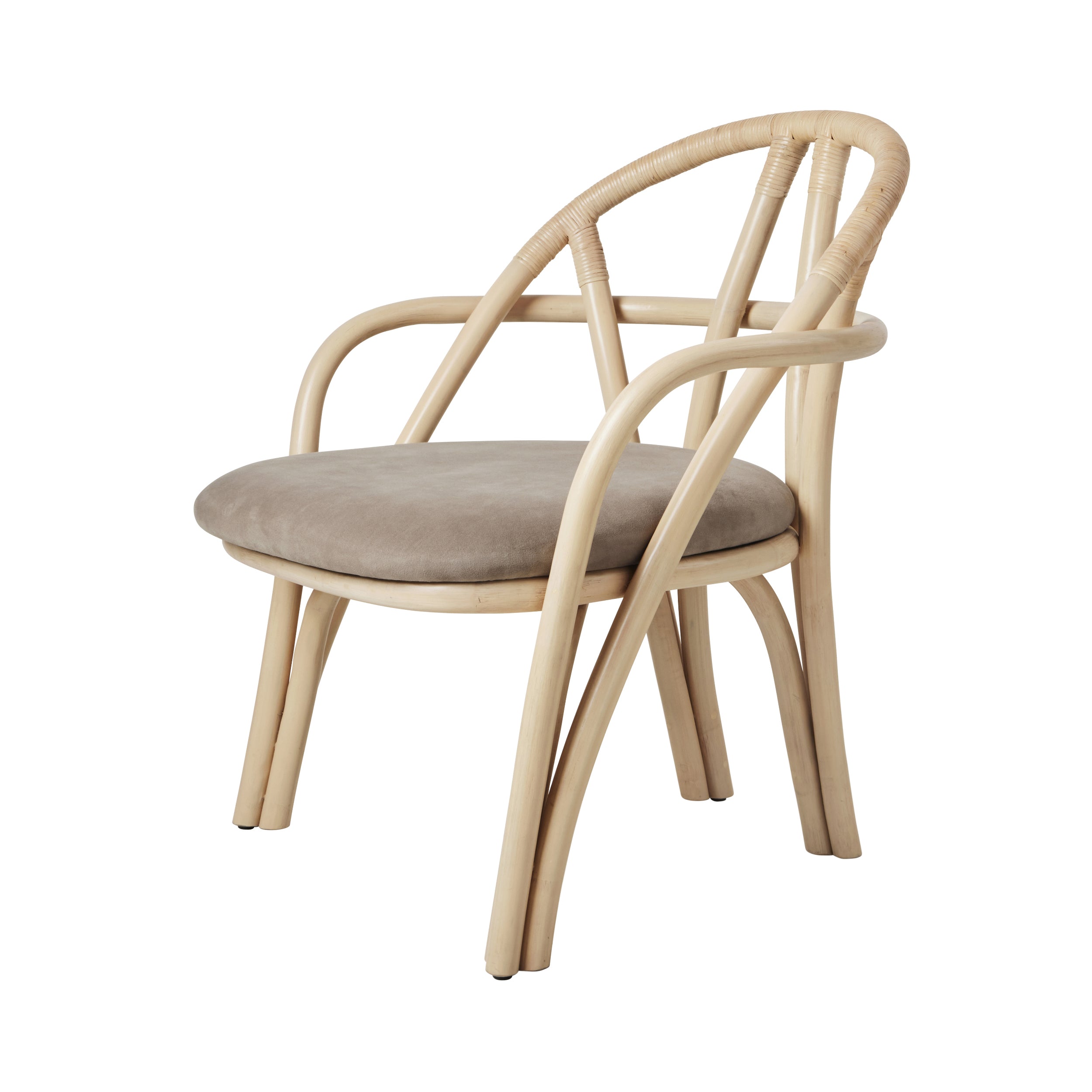 Bistra Lounge Chair: Seat Upholstered + Natural Lacquered Rattan